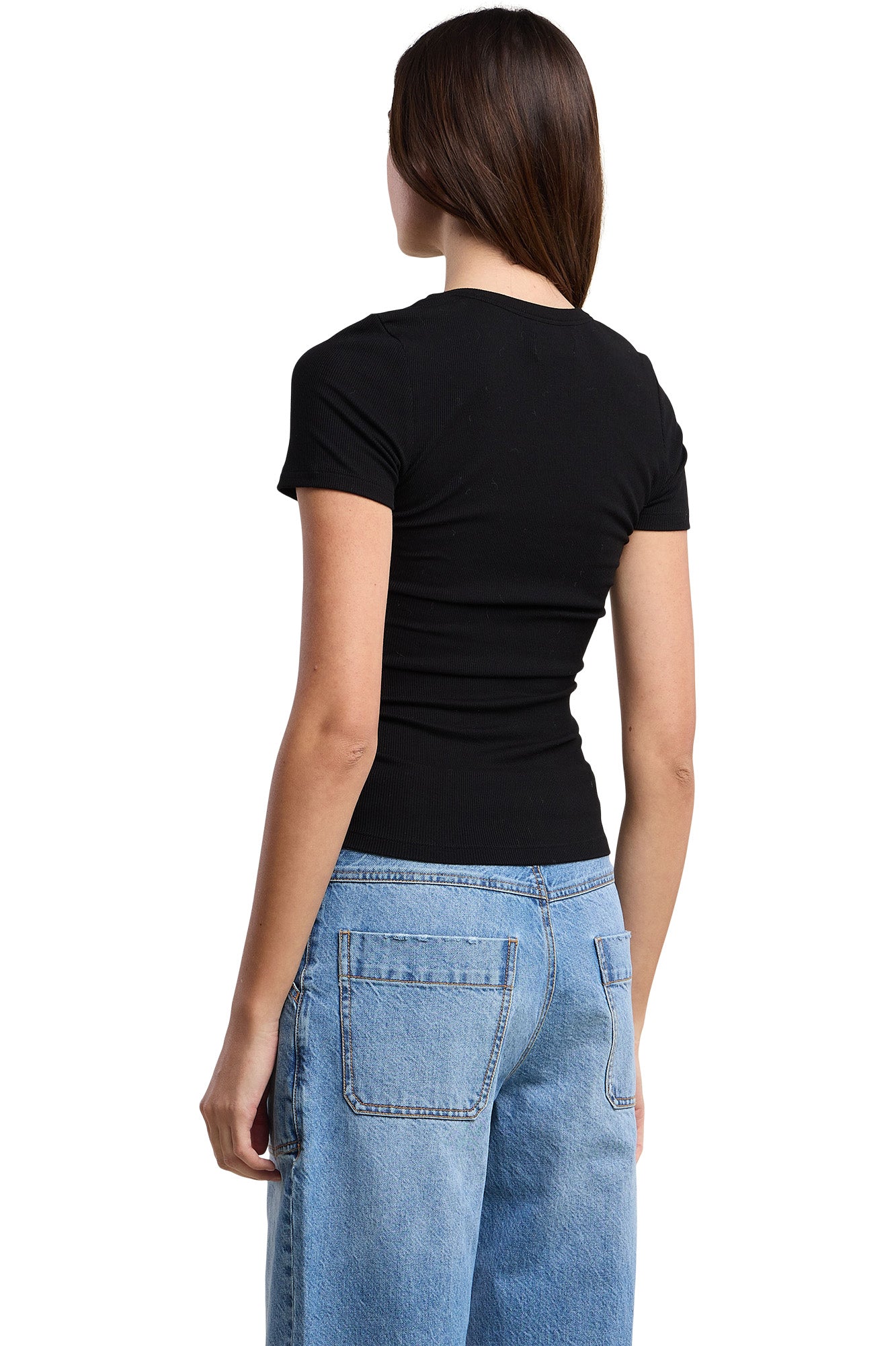Velvet Adley Short Sleeve Tee in Black