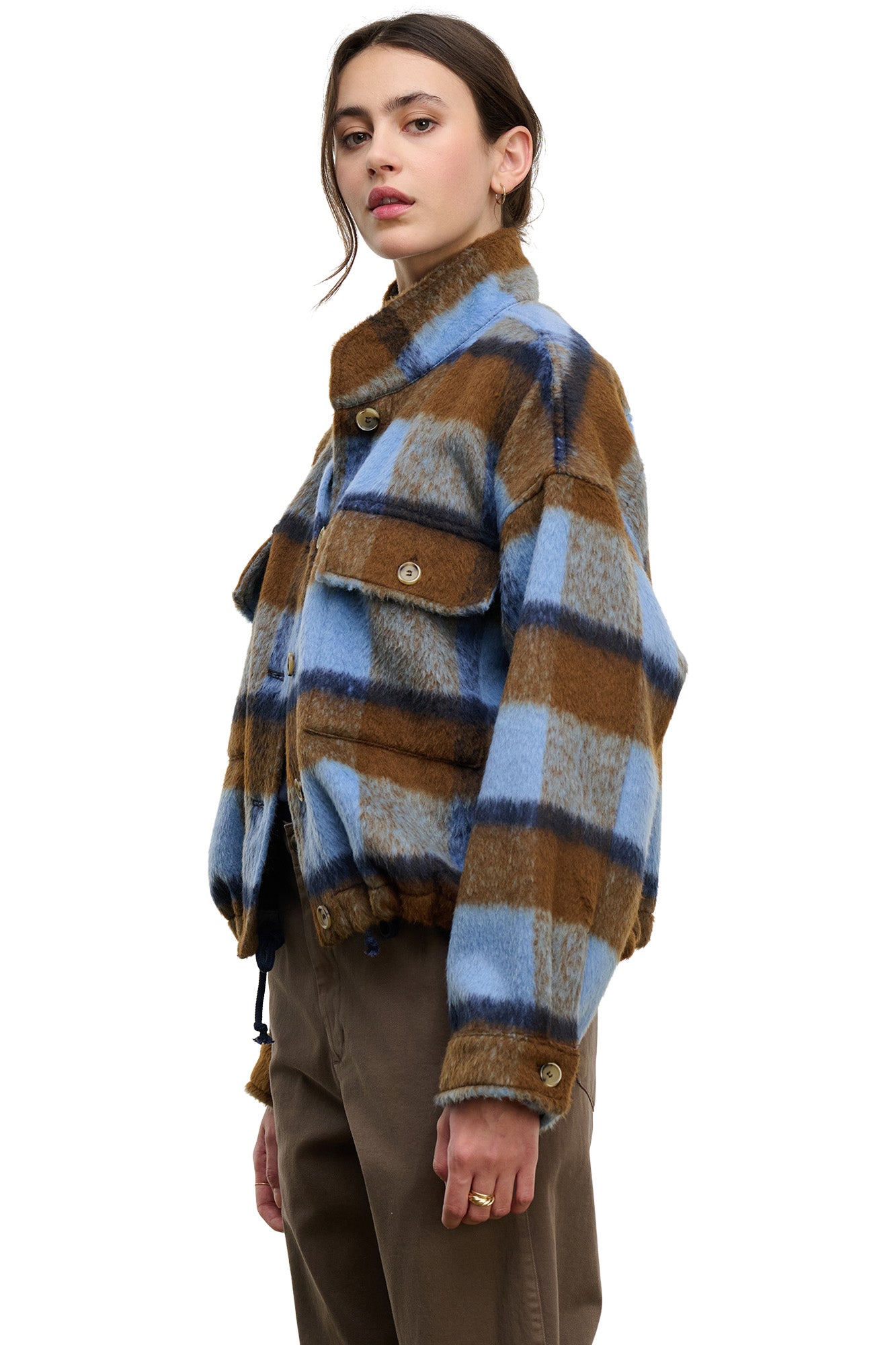 Velvet Aubrey Brushed Jacket in Plaid