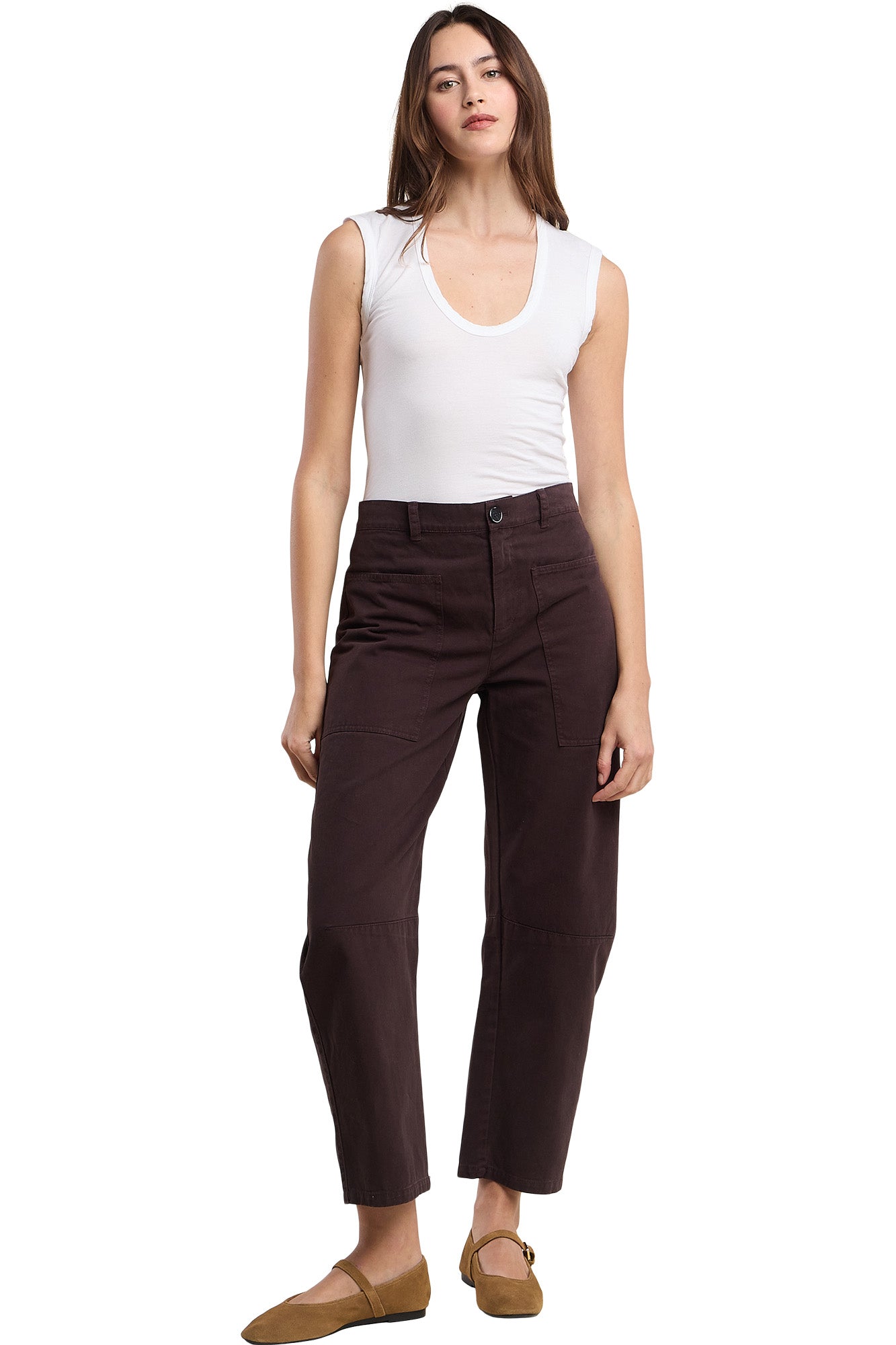 Velvet Brylie Barrel Pant in Mole