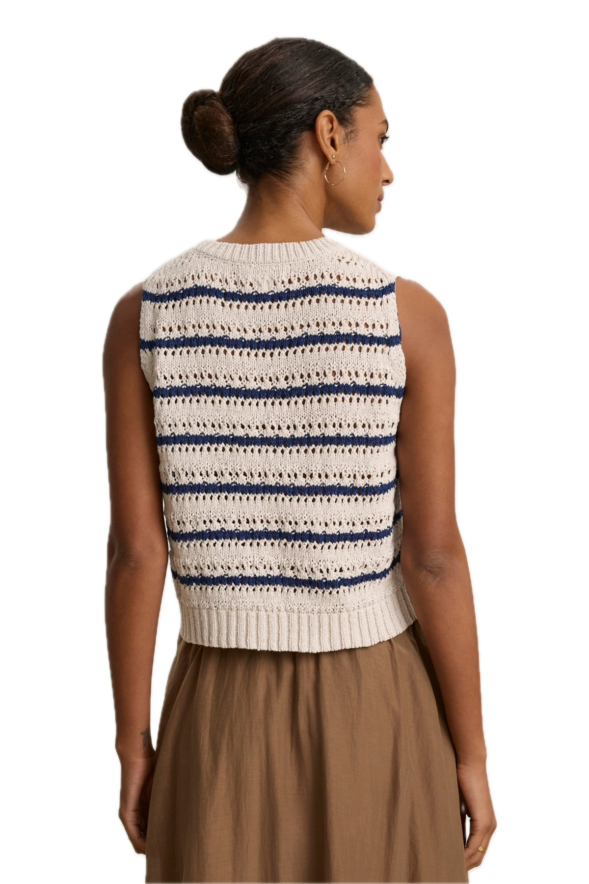 Velvet Calista Sweater Vest in Chalk - Marine