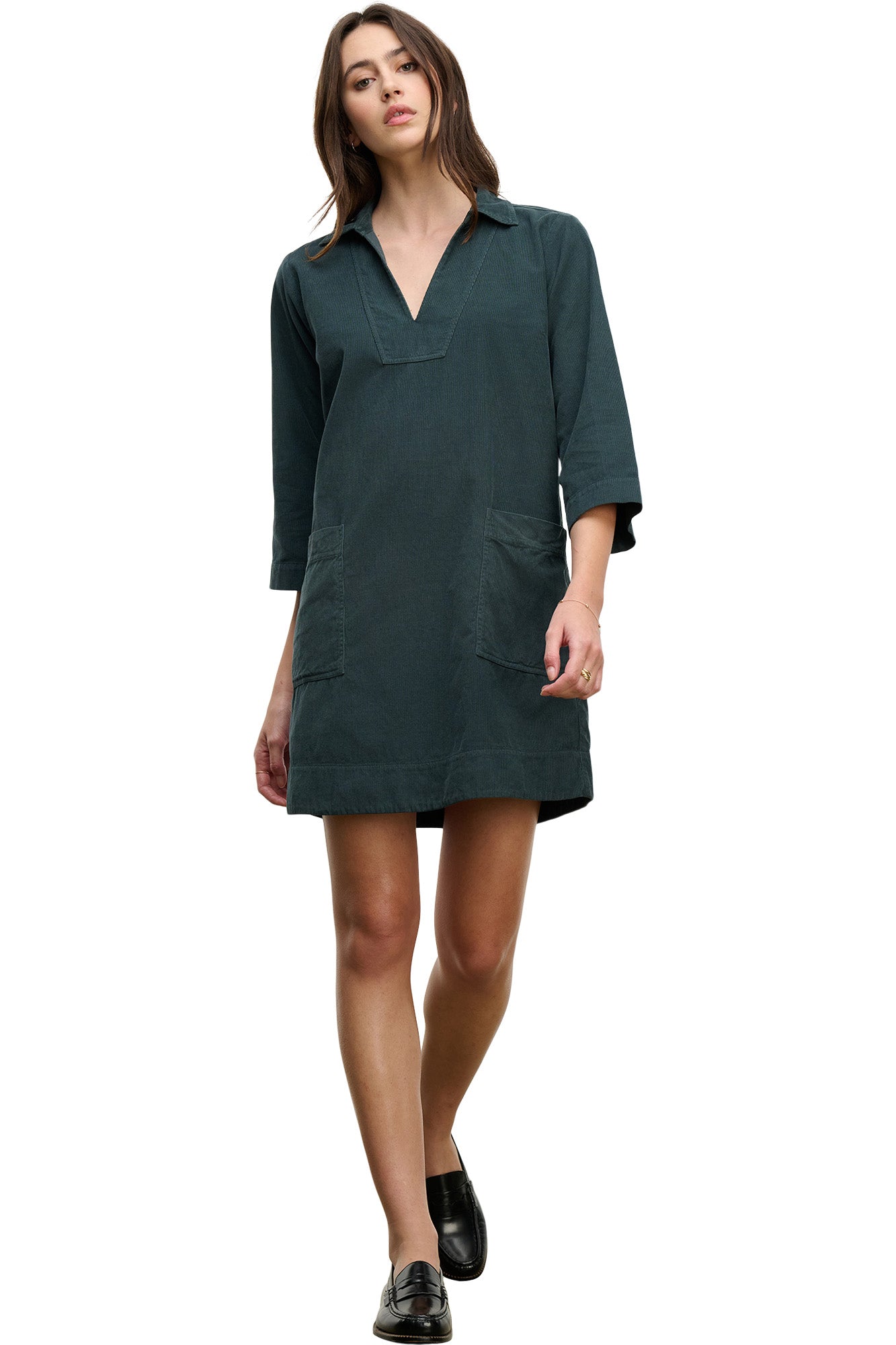 Velvet Elke Corduroy Dress Mallard / M Velvet Elke Corduroy Dress Mallard / M