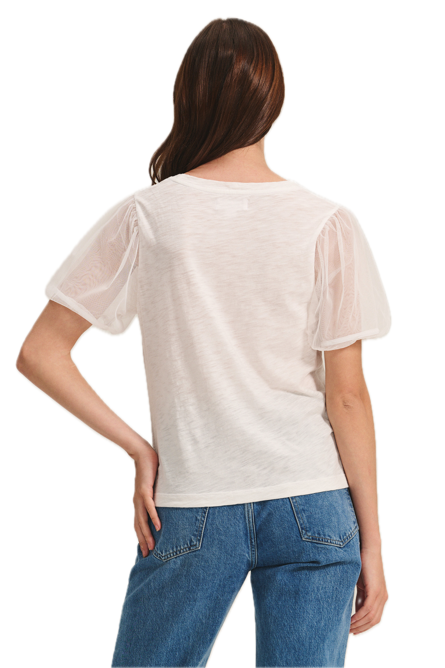 Velvet Justine Mesh Sleeve Top