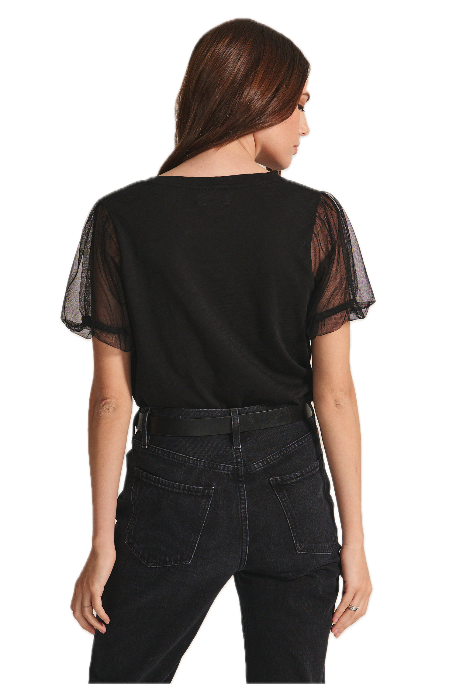 Velvet Justine Mesh Sleeve Top