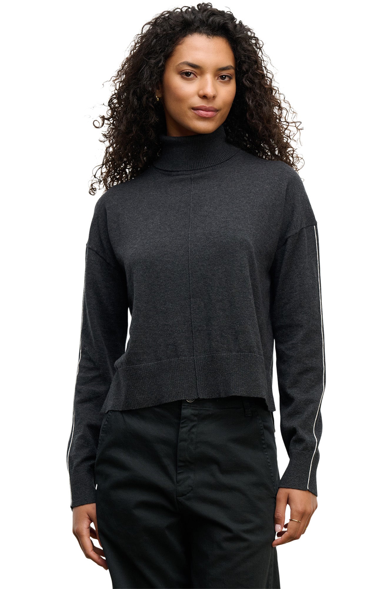 Velvet Libra Mockneck Sweater in Cinder