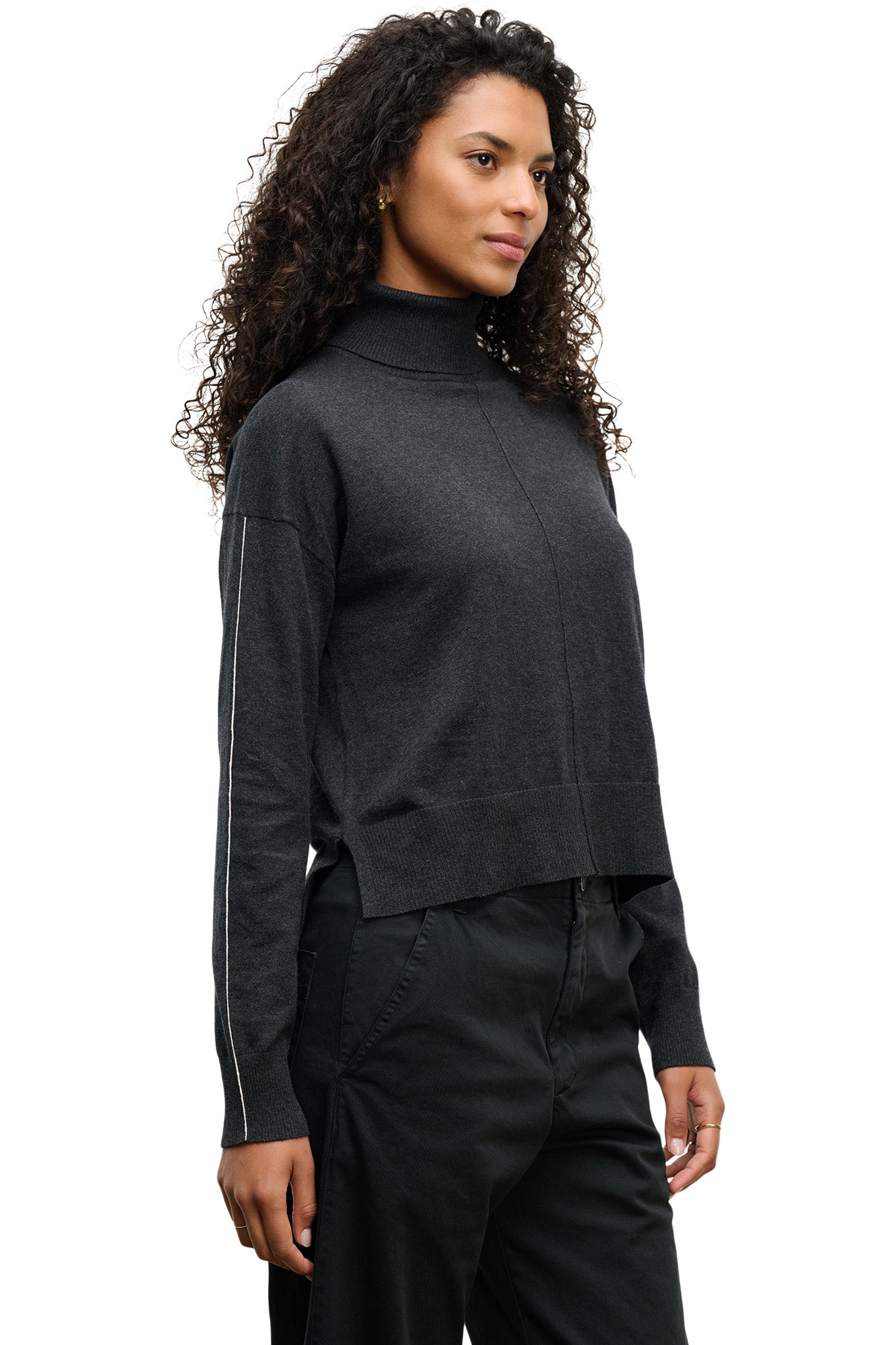 Velvet Libra Mockneck Sweater in Cinder