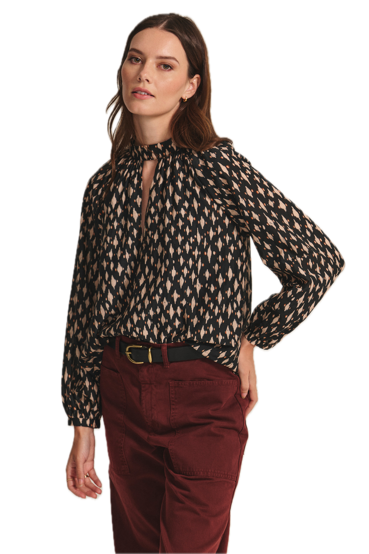 Velvet Malia Printed Voile Top in Nightfall
