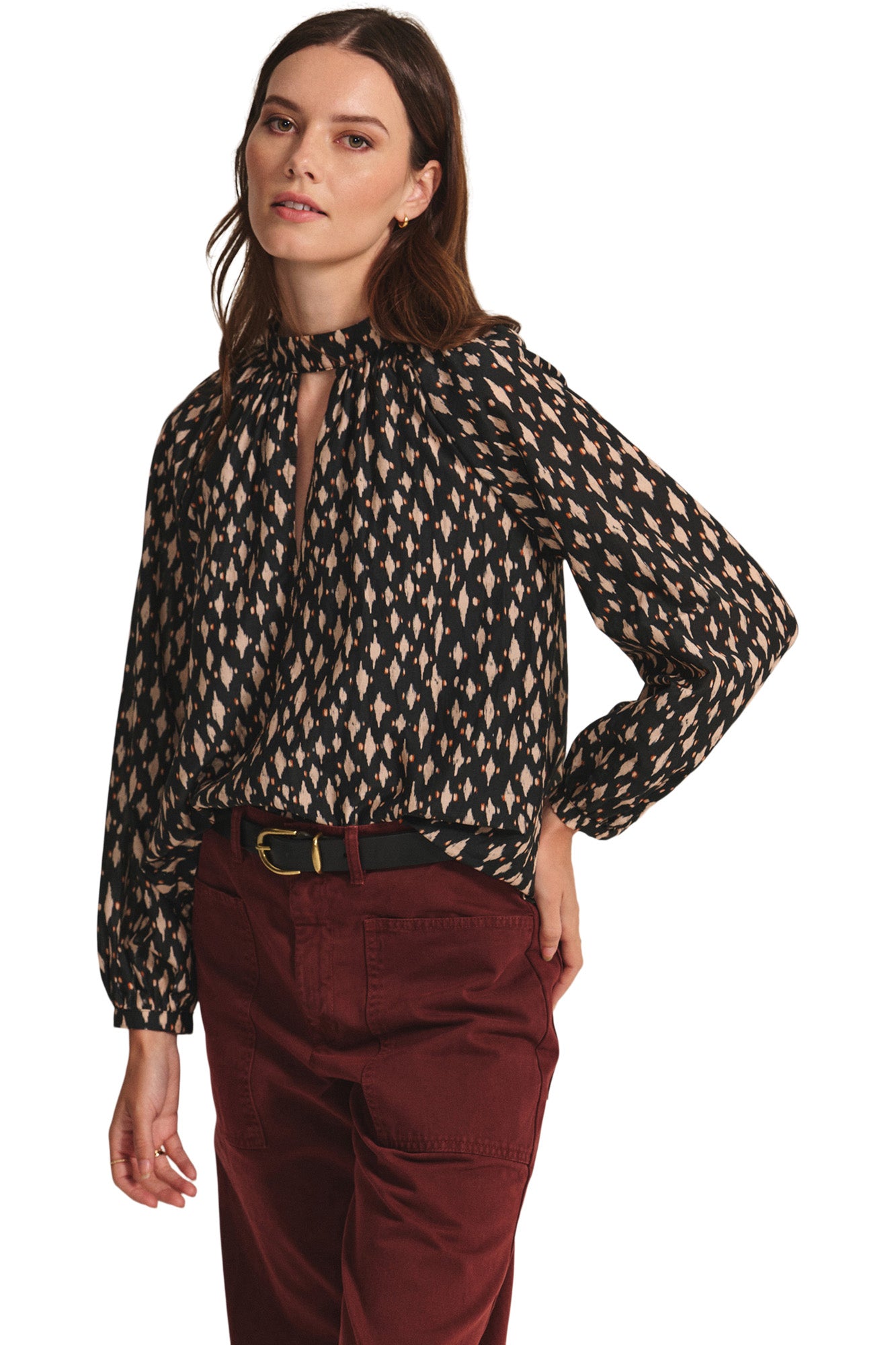 Velvet Malia Printed Voile Top in Nightfall