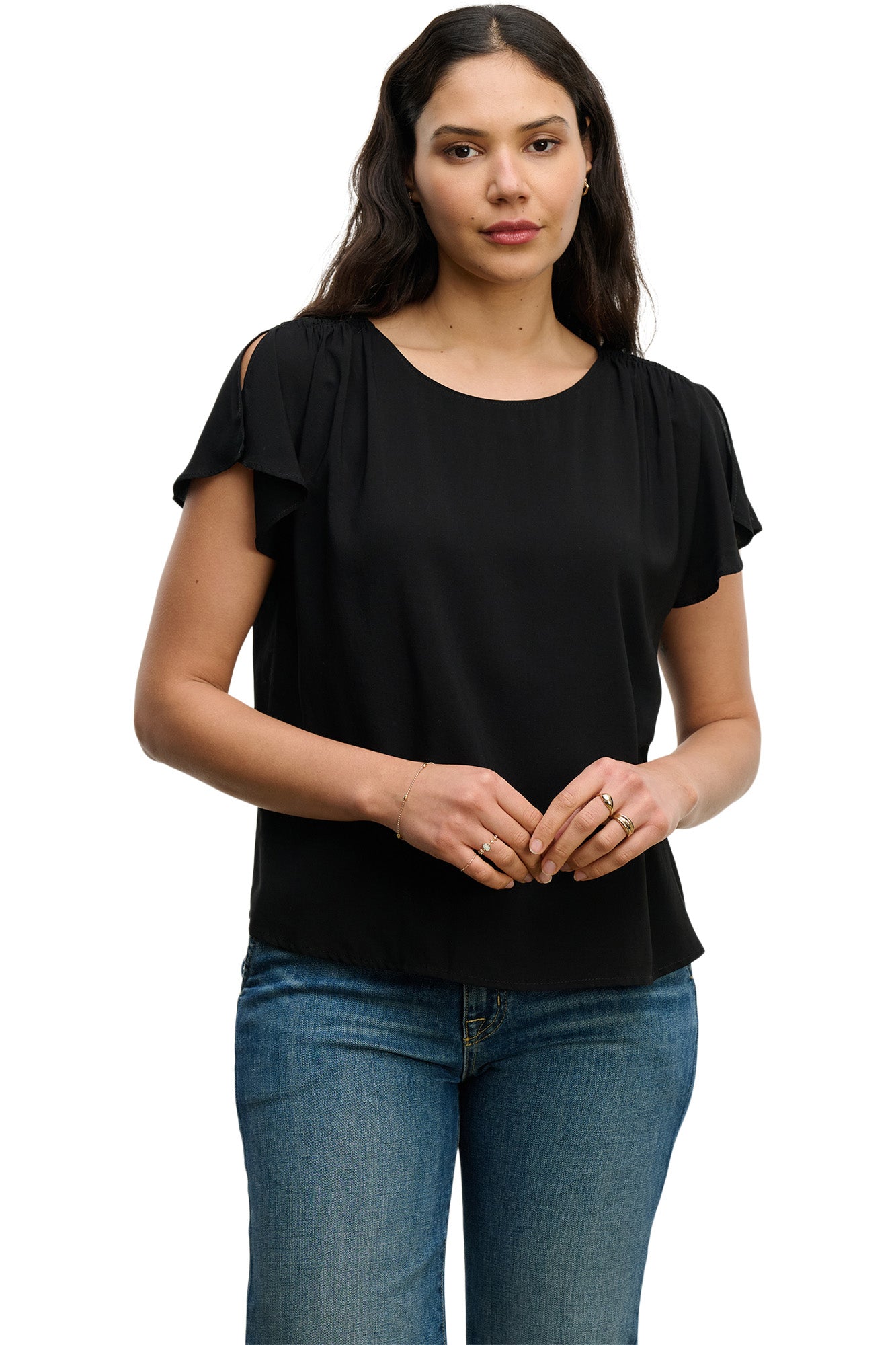 Velvet Marcel Rayon Top in Black