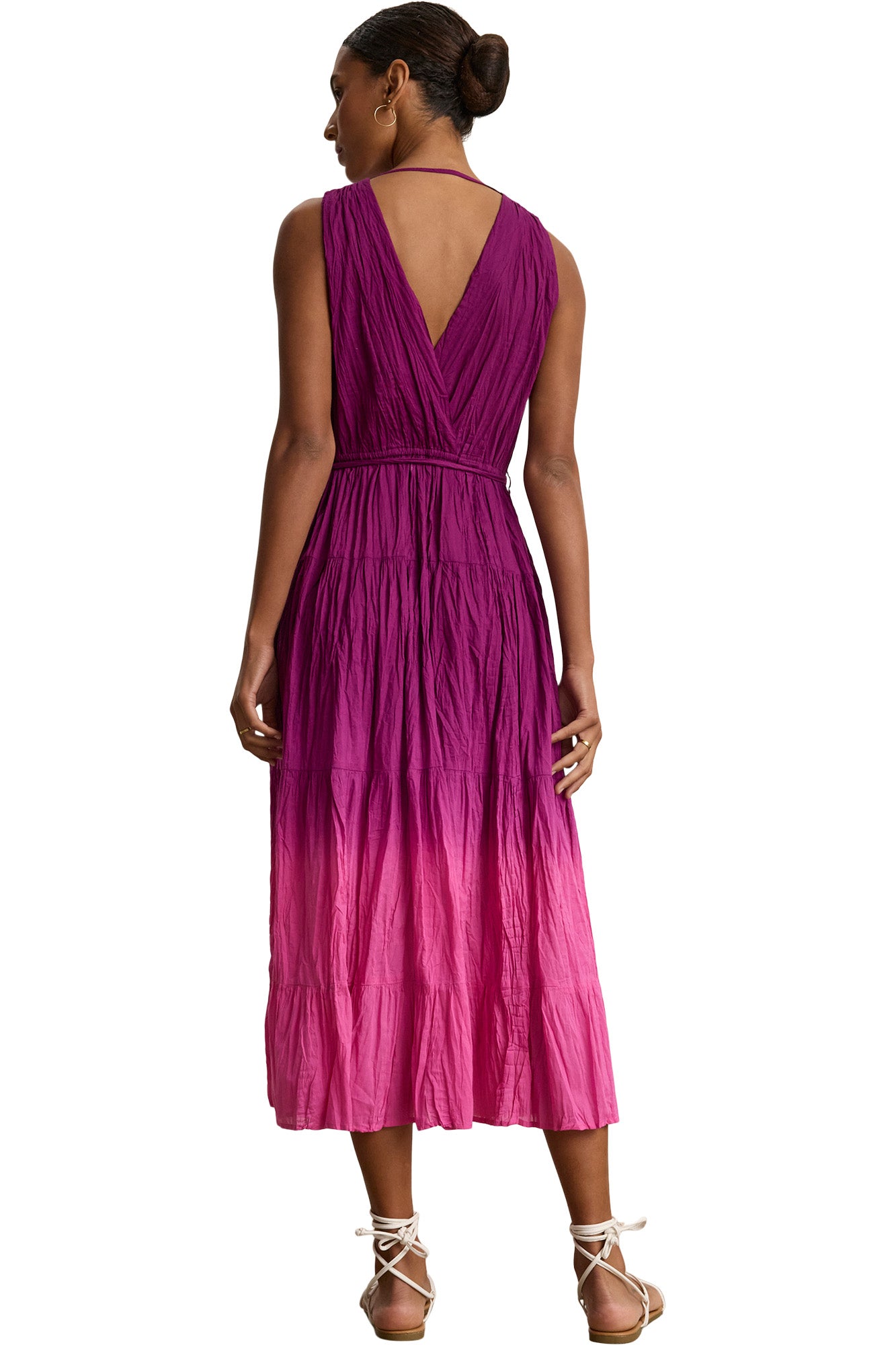 Velvet Marilyn Dip Dye Dress in Fuchsia