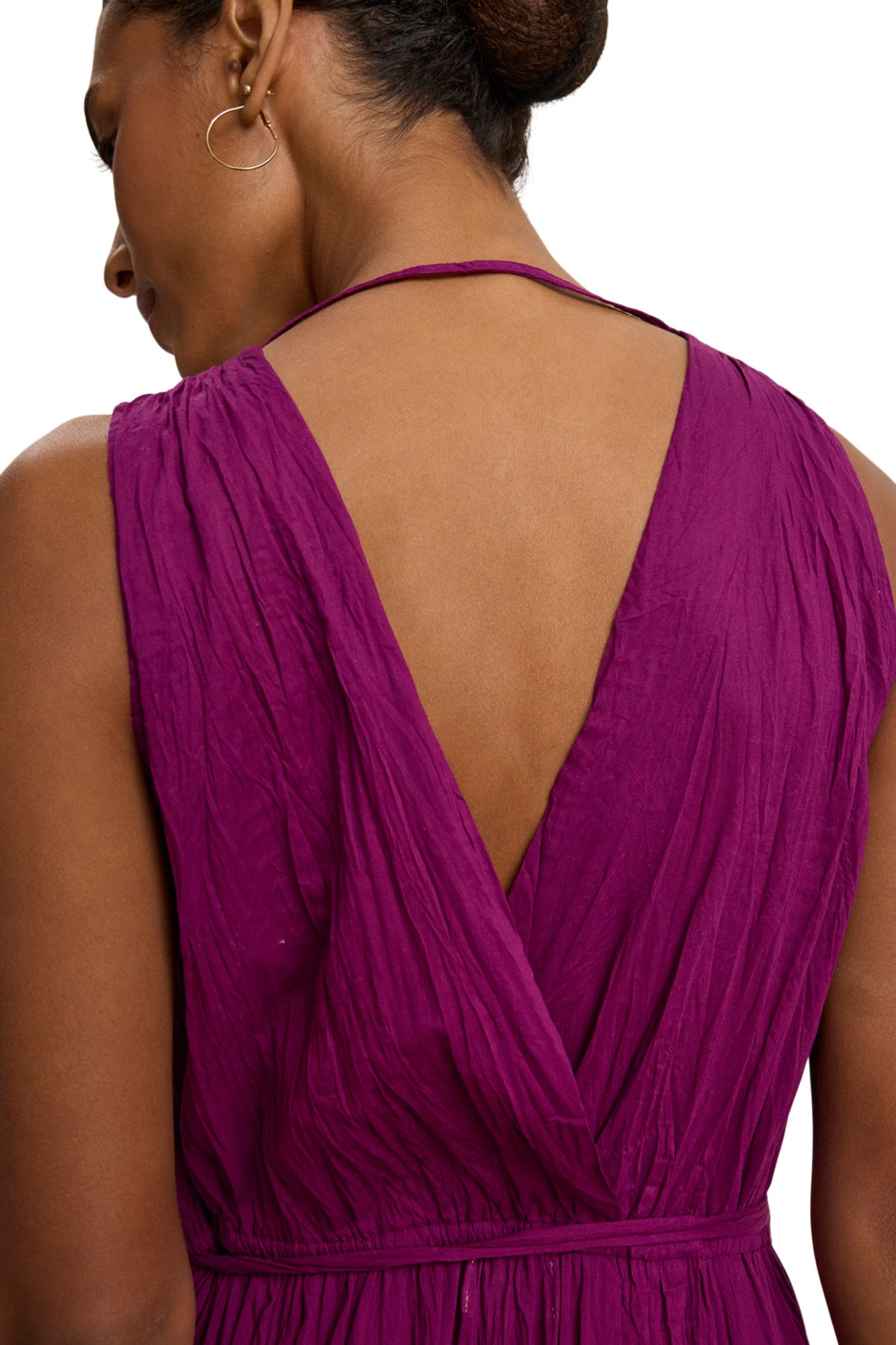 Velvet Marilyn Dip Dye Dress in Fuchsia