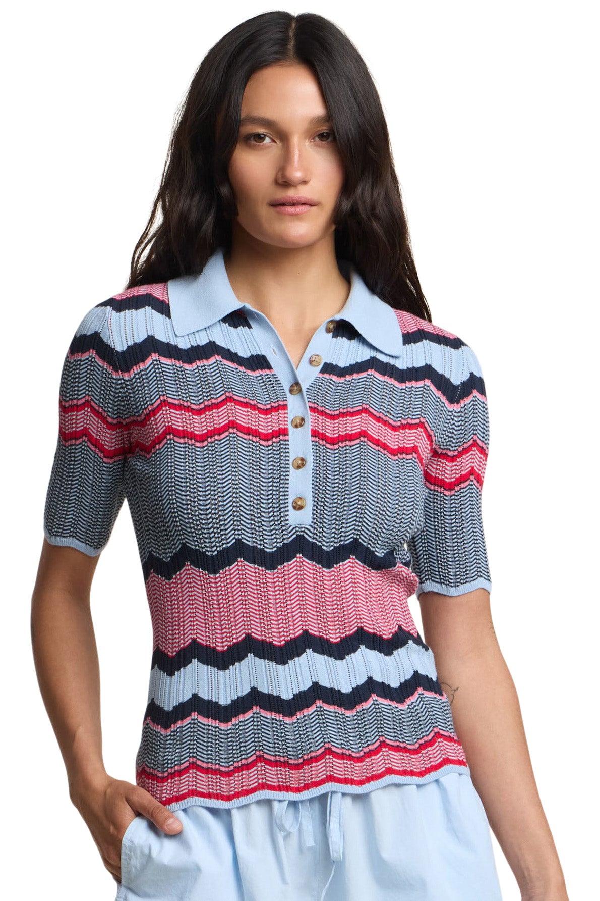 Velvet Roselle Polo in Multi