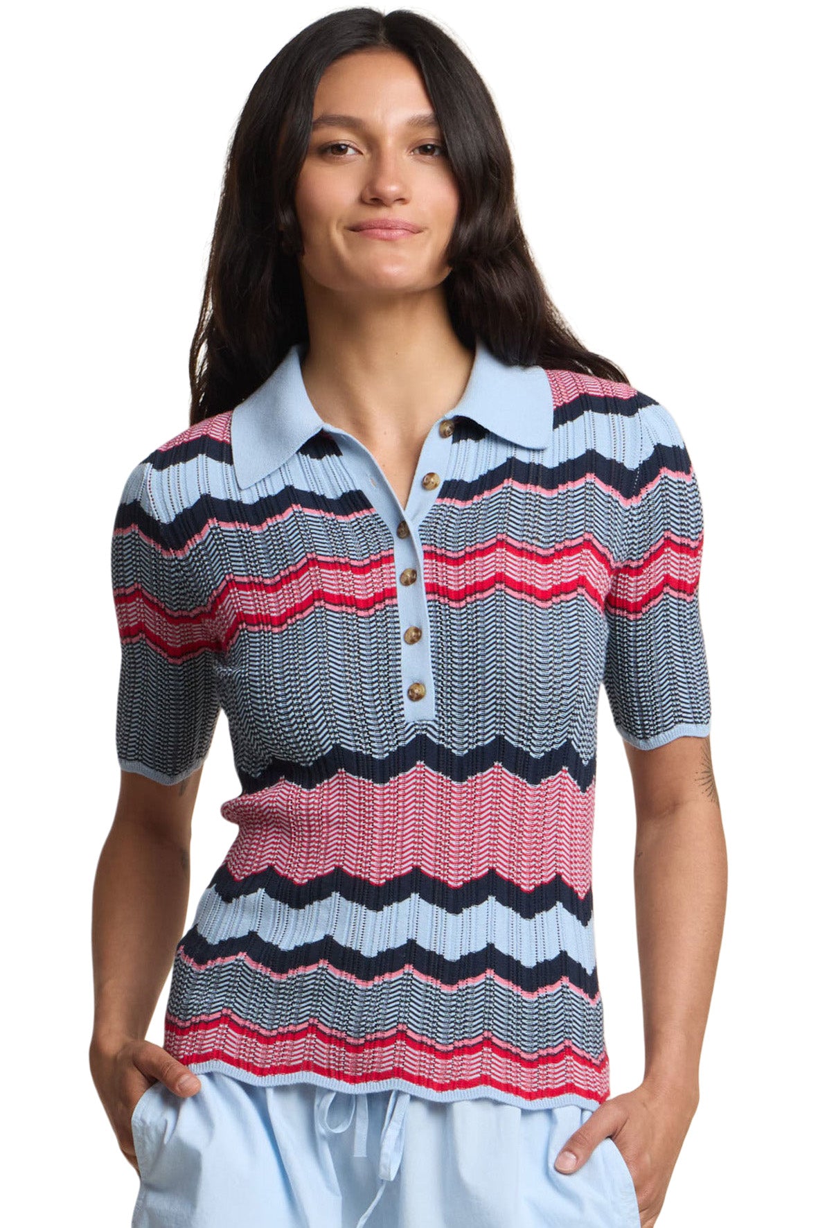 Velvet Roselle Polo in Multi
