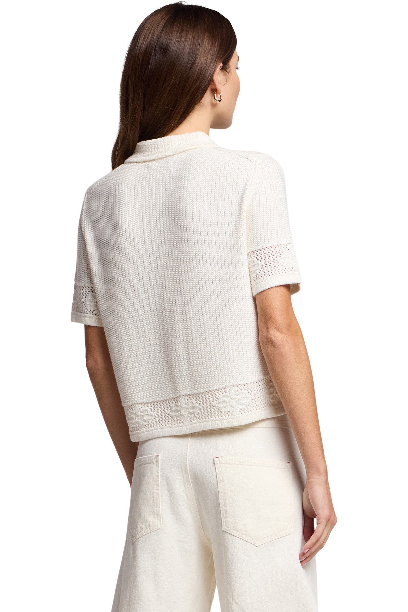 Velvet Rosemond Short Sleeve Collared Sweater
