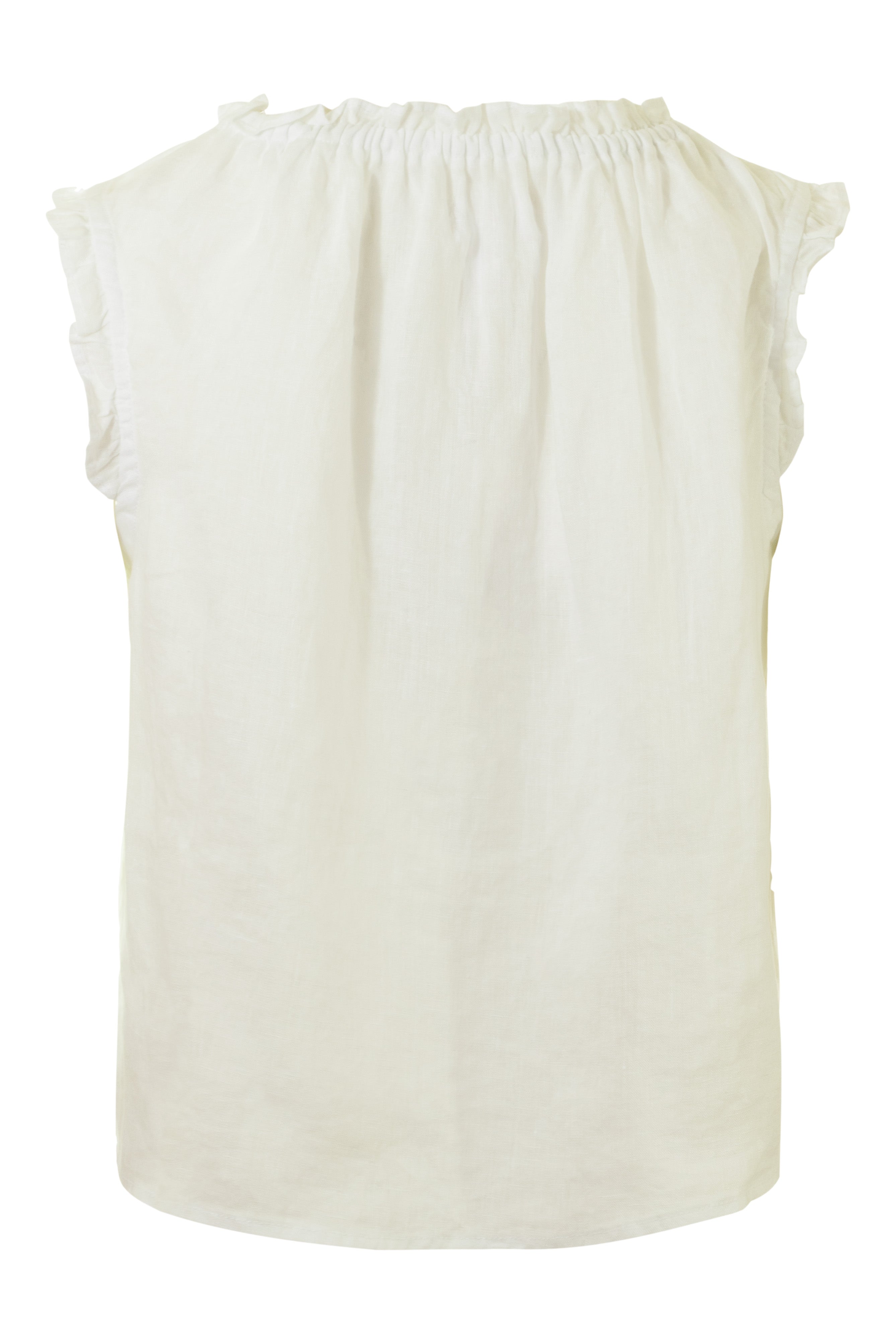 Velvet Tana Ruffled Top in White