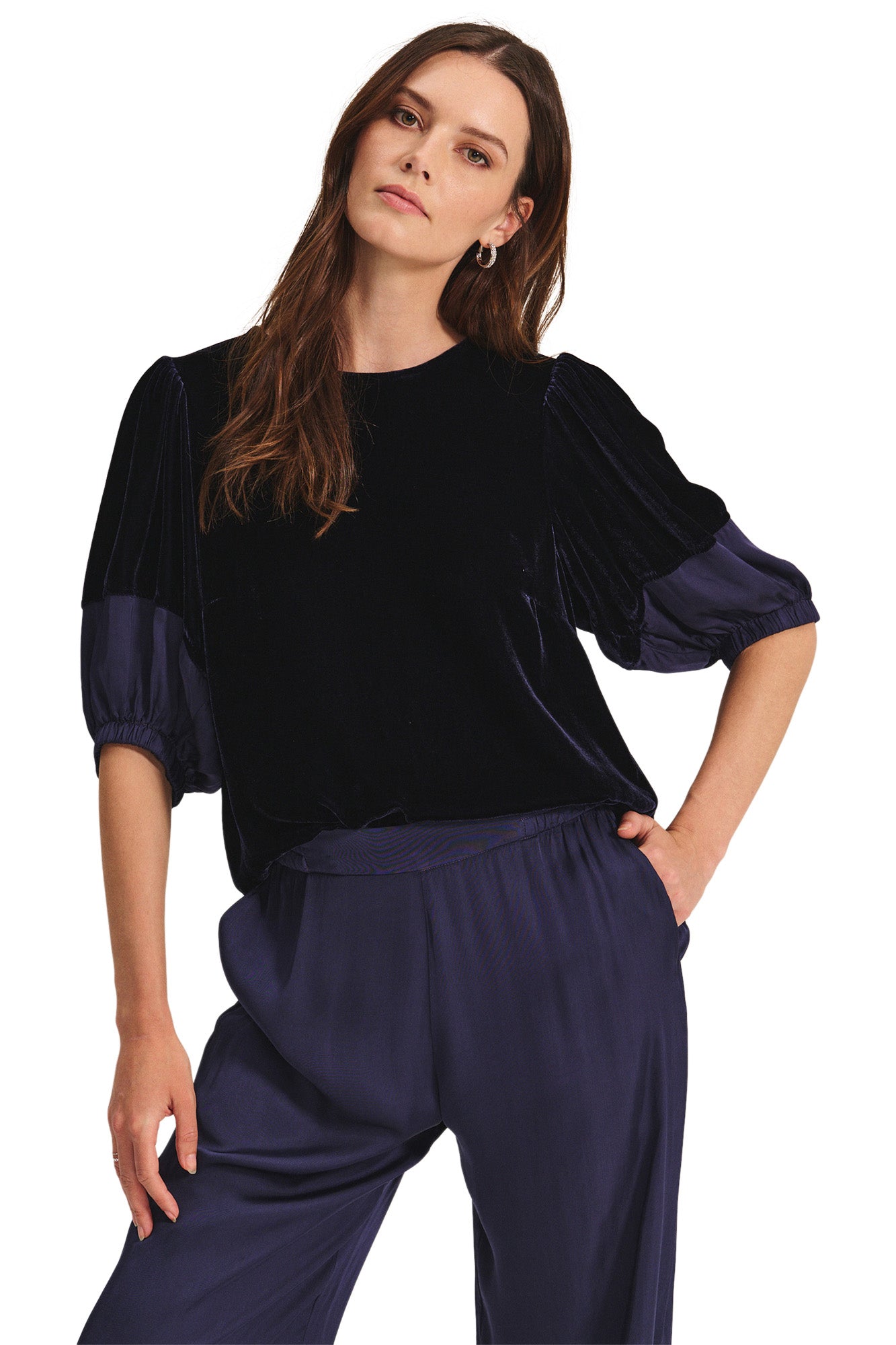 Velvet Taryn Velvet Satin Blouse
 in Viking