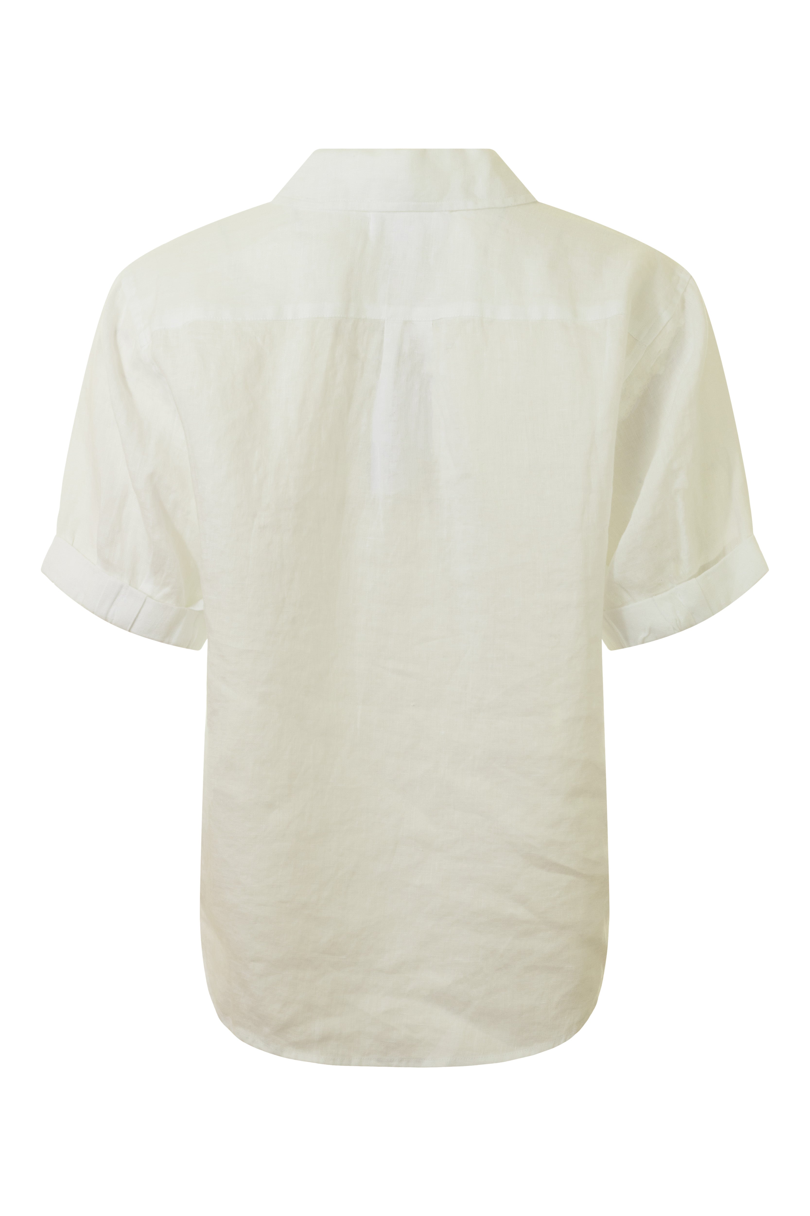 Velvet Vivica Linen Top in White