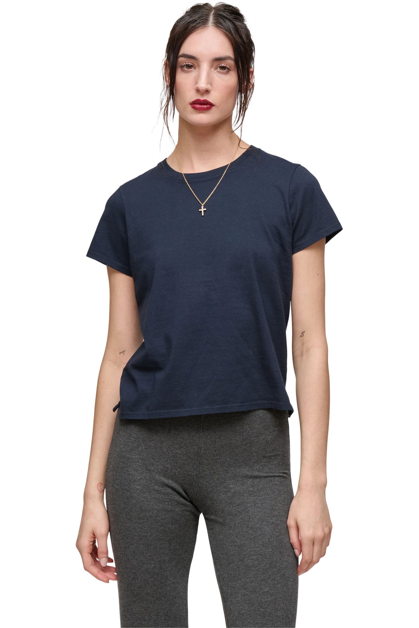 ATM Exposed Seam Crewneck Tee in Midnight