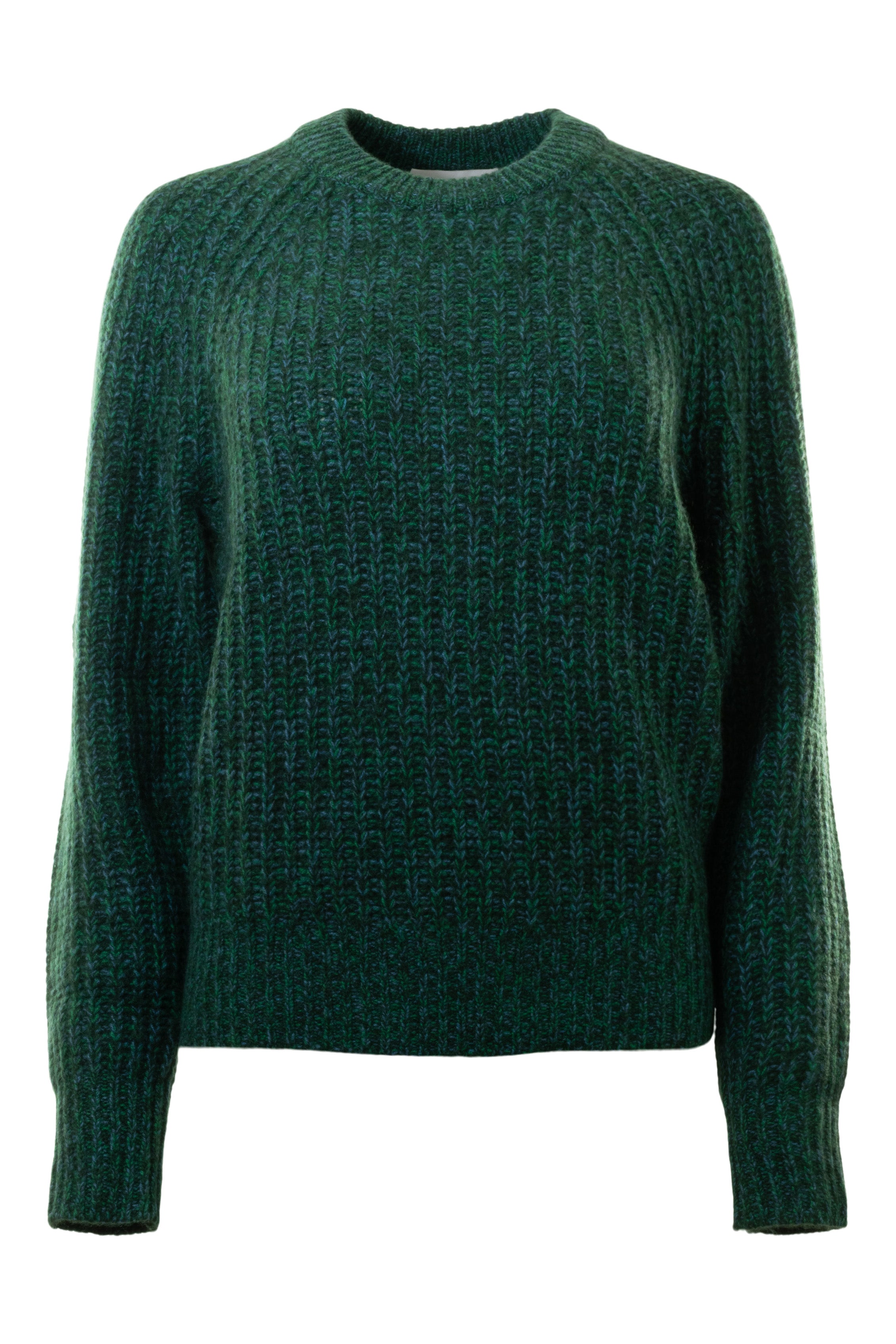 White & Warren Cashmere Sweater in Green Marl