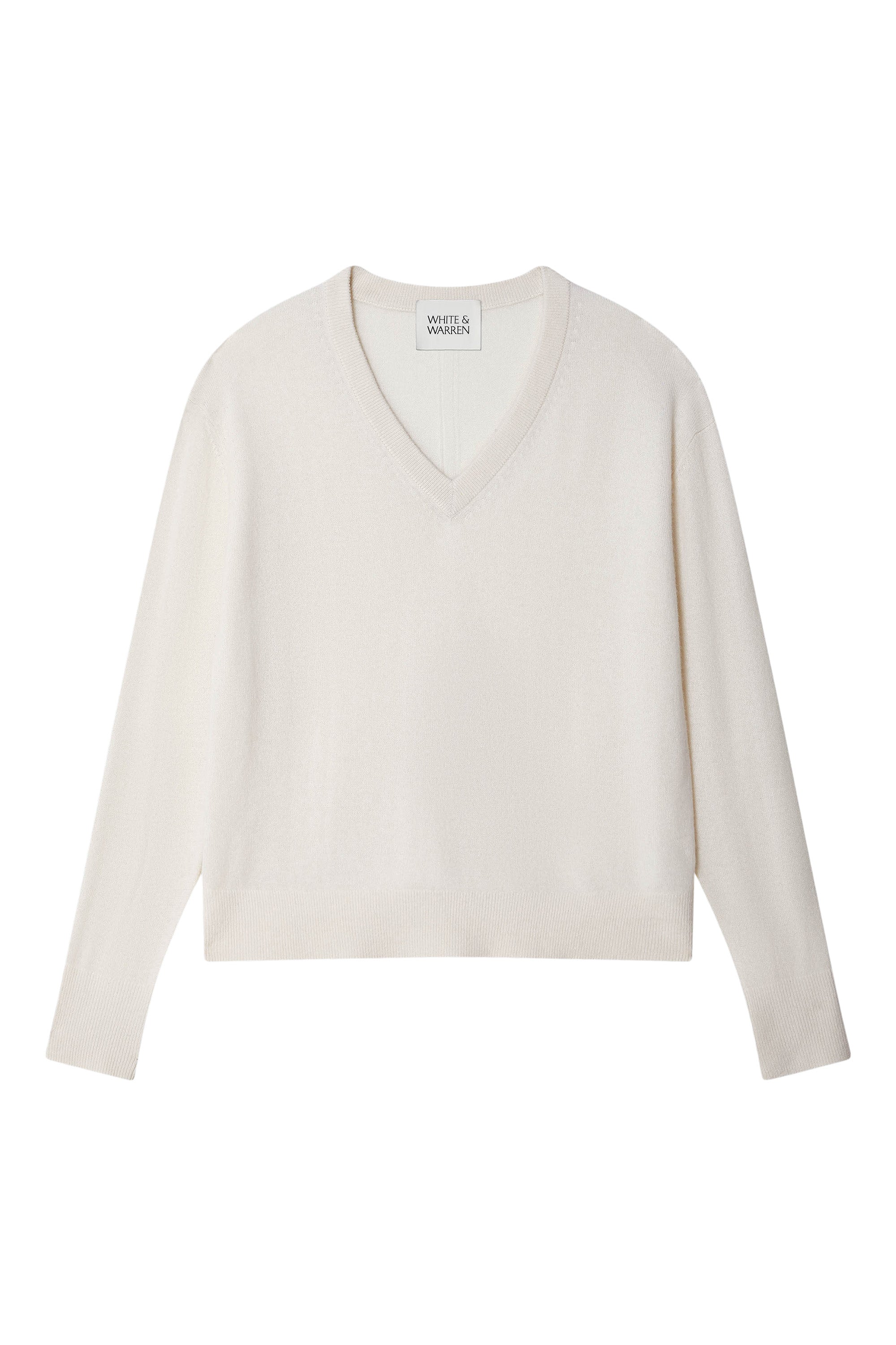 White & Warren Classic Cashmere V-neck Sweater