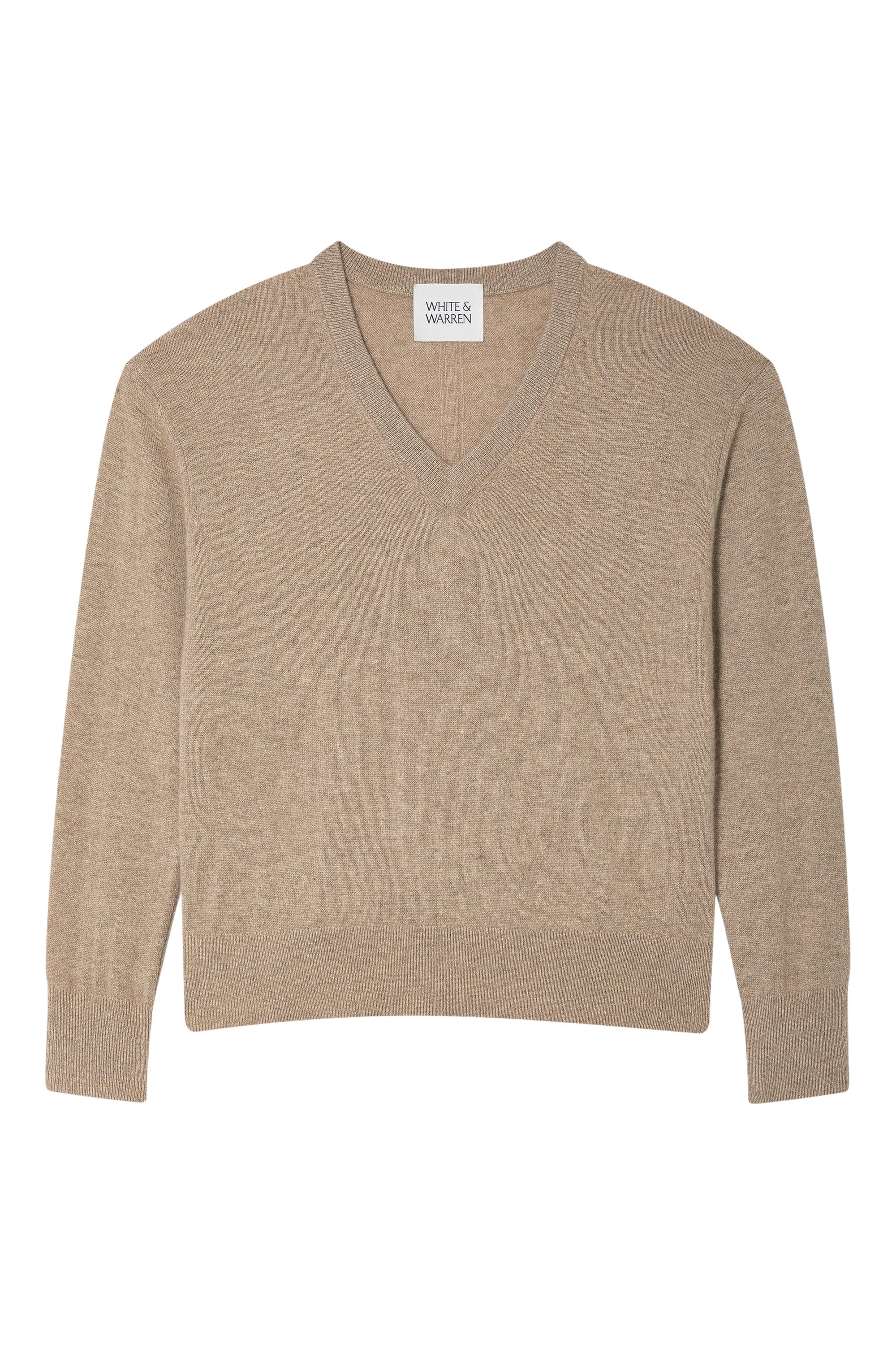 White & Warren Classic Cashmere V-neck Sweater