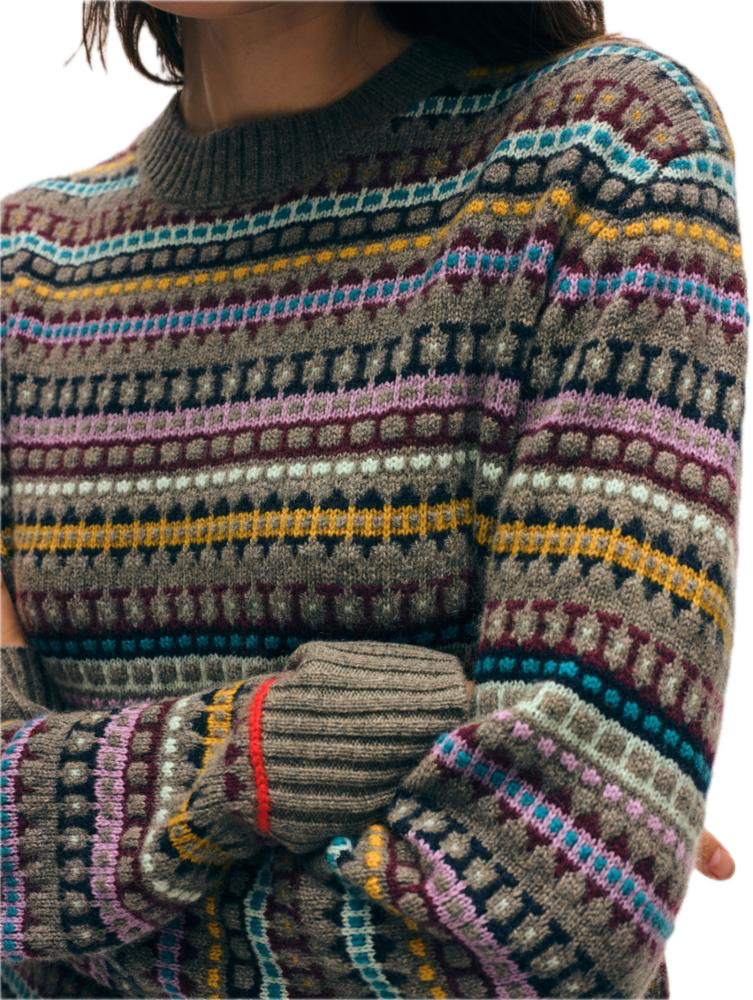 White & Warren Cashmere Fair Isle Crewneck Sweater