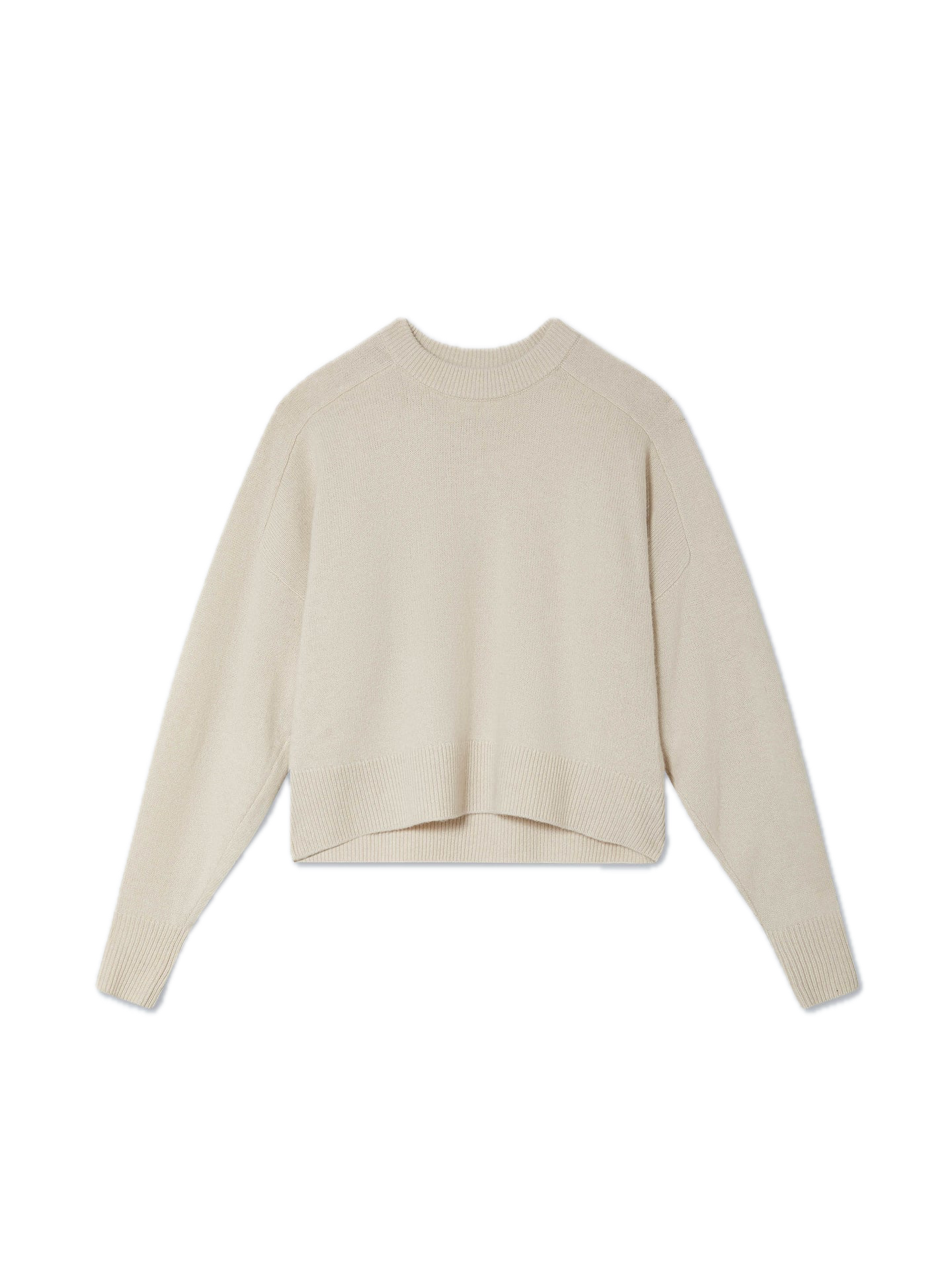 White & Warren Cashmere Blend Luxe Fringe Crewneck Sweater