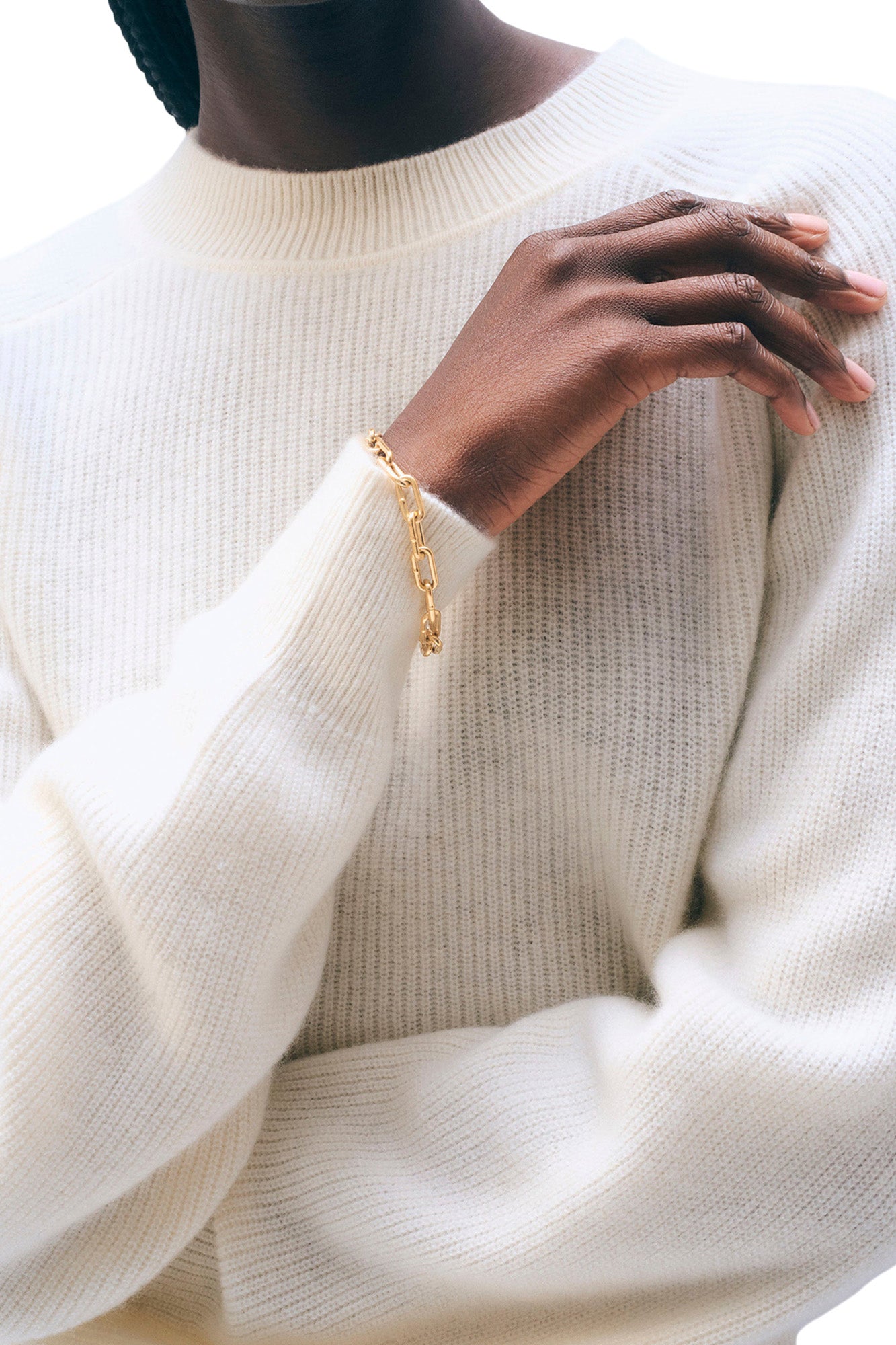 White & Warren Cashmere Blouson Sleeve Crewneck
in Soft White