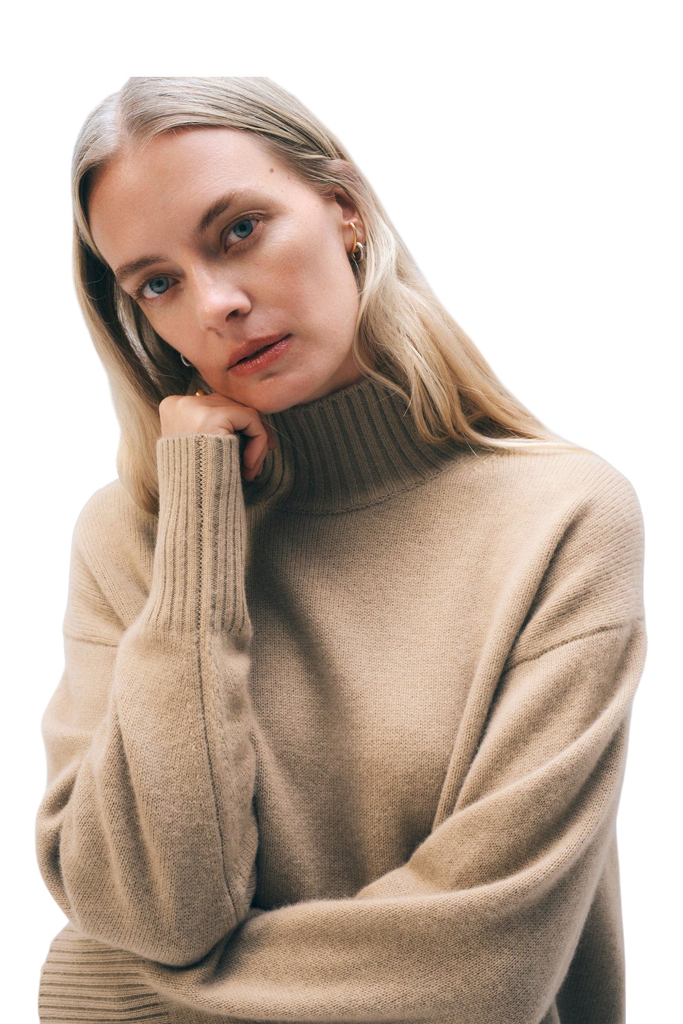 White & Warren Cashmere Oversized Standneck