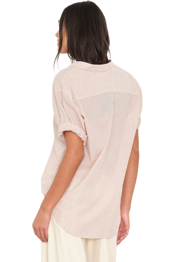 Xirena Channing Shirt in Burnt Sienna Stripe