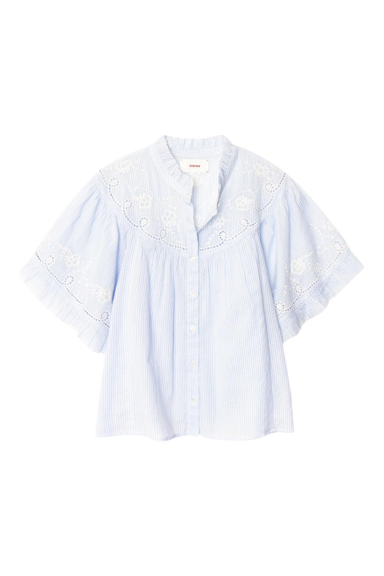 Xirena Mae Shirt in Blue White Stripe