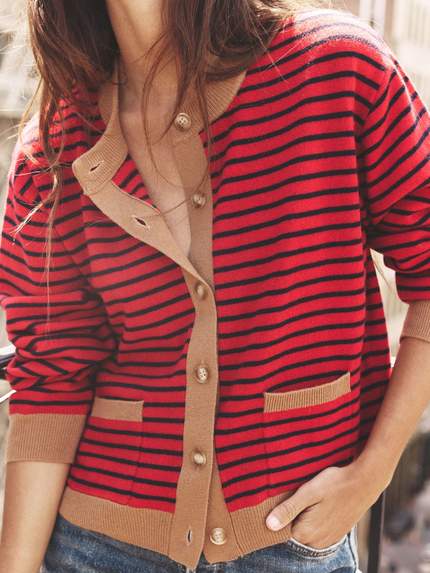 Xirena Lillian Cardigan in Red Stripe