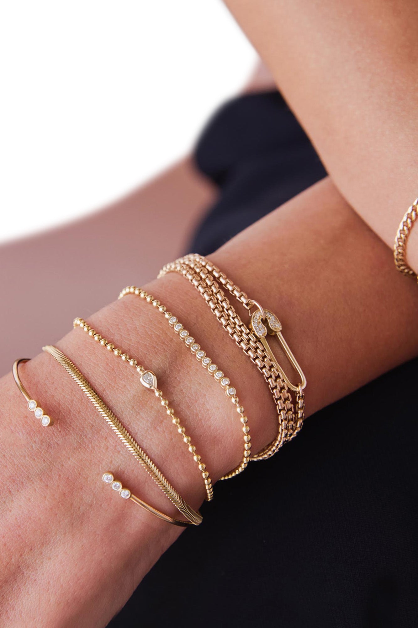 Zoe Chicco Bezel Set Tennis Bracelet in Yellow Gold