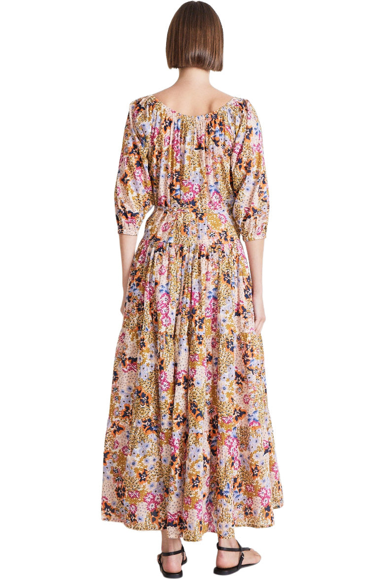 Apiece Apart Tilton Tiered Maxi Dress in Wildflowers Cream Multi