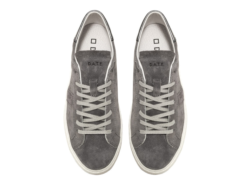 D.A.T.E. Hill Low Stardust Sneakers in Metal Gun