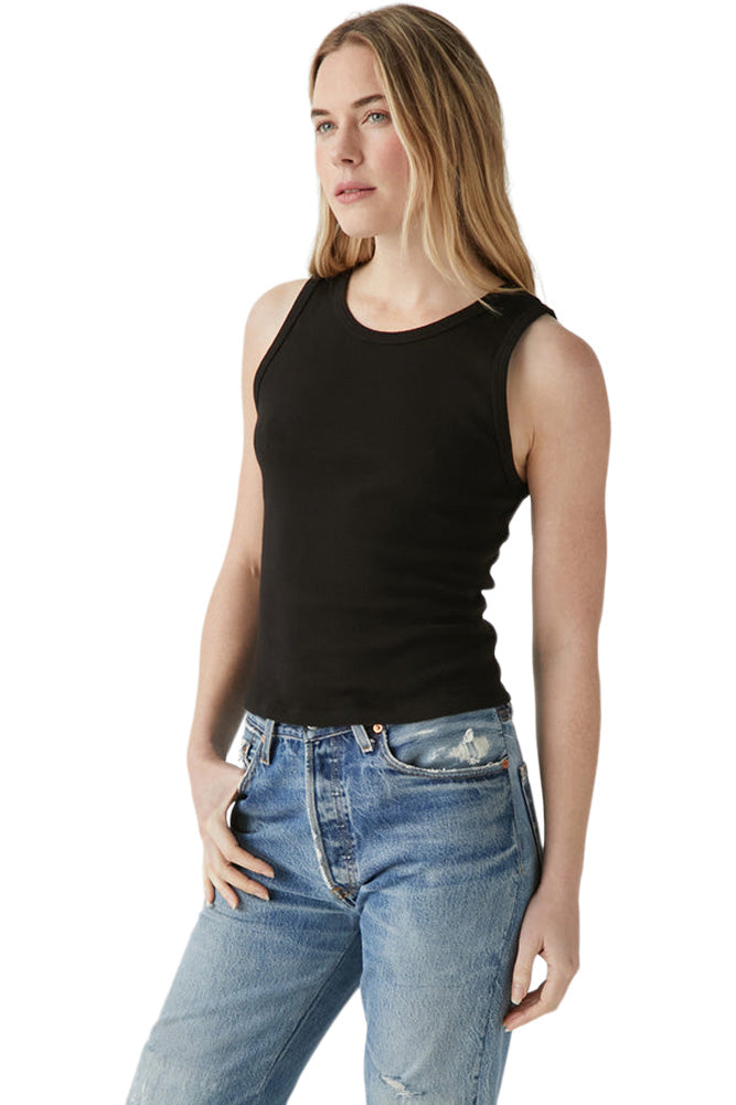 Michael Stars Kendall Cropped Tank in Black