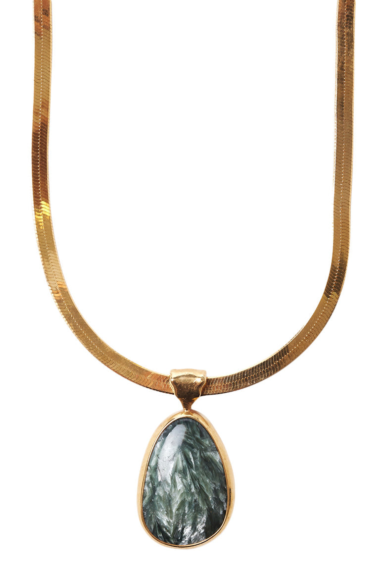 Chan Luu Totem Herringbone Necklace in Yellow Gold