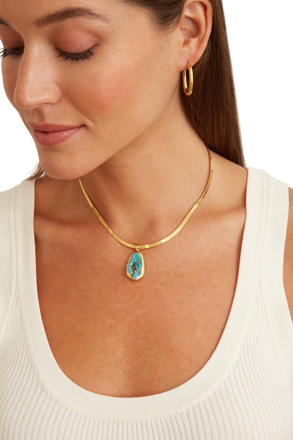 Chan Luu Totem Herringbone Necklace in Yellow Gold