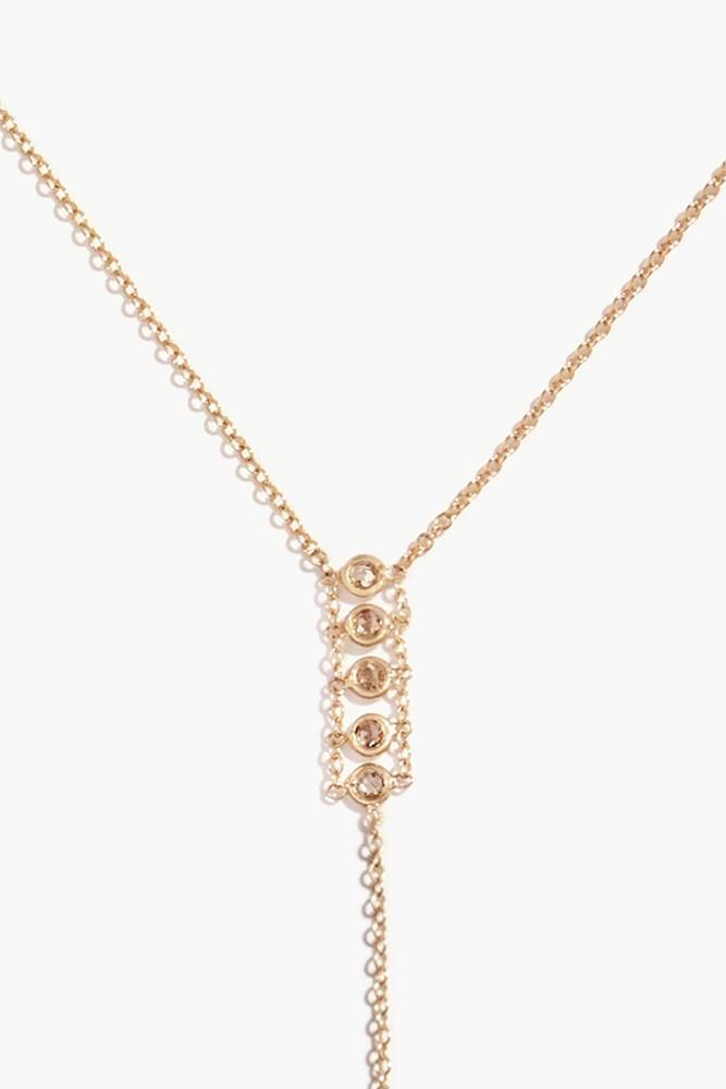 Chan Luu Champagne Diamond Lariat Necklace in Gold