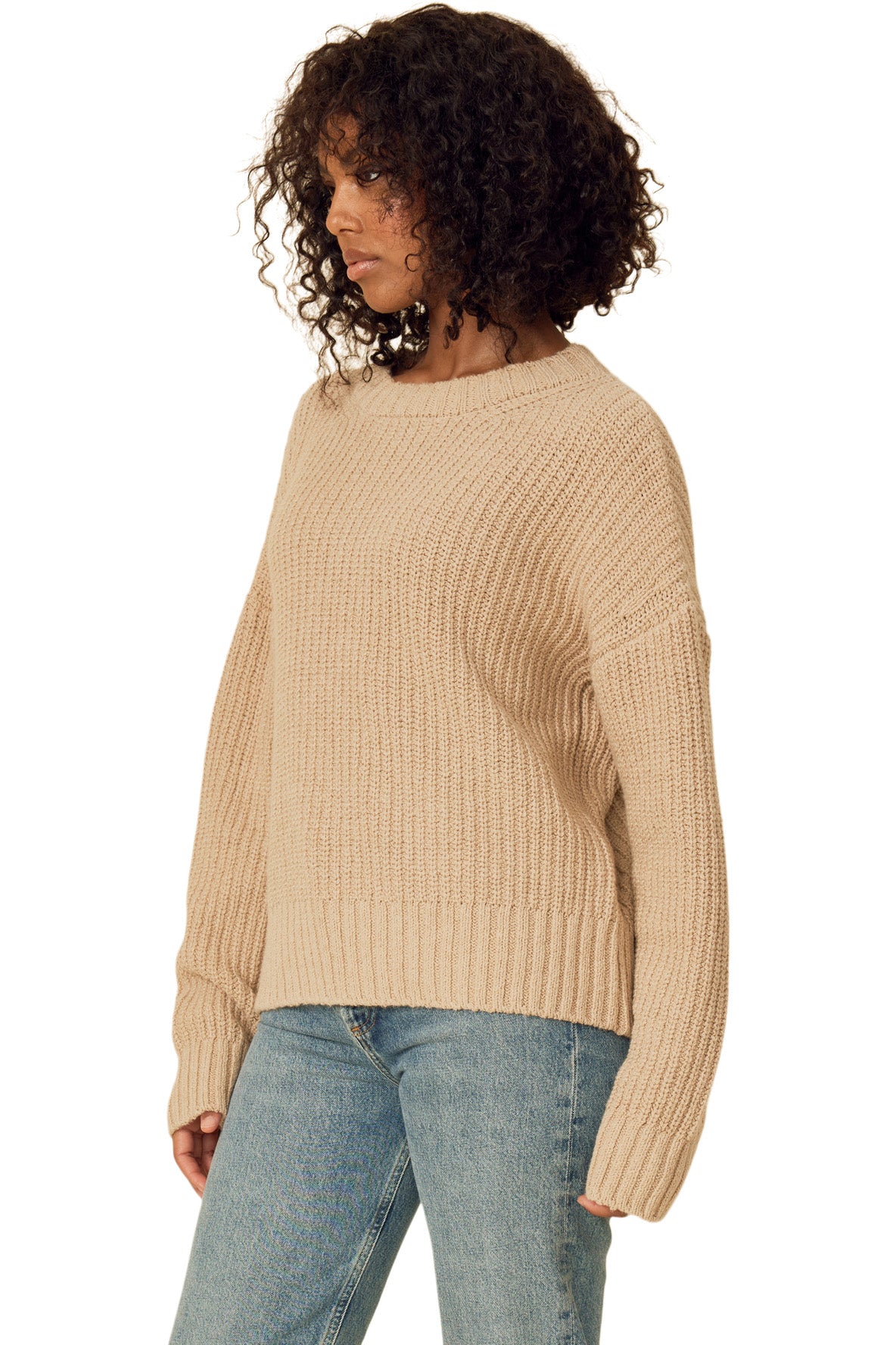 One Grey Day Seymour Oversided Pullover in Oatmeal