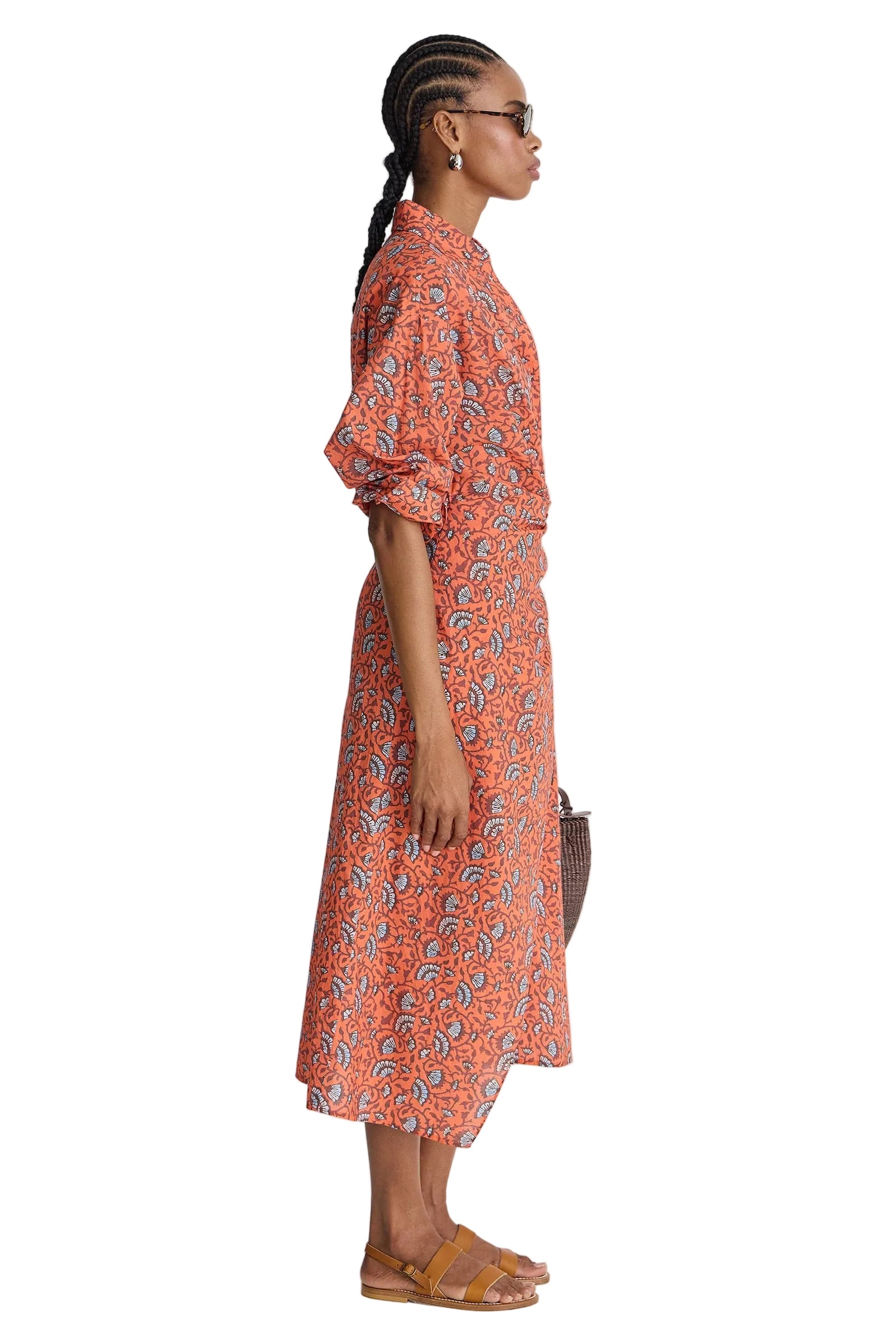 Apiece Apart Alexia Wrap Dress in Night Blooms Firecracker