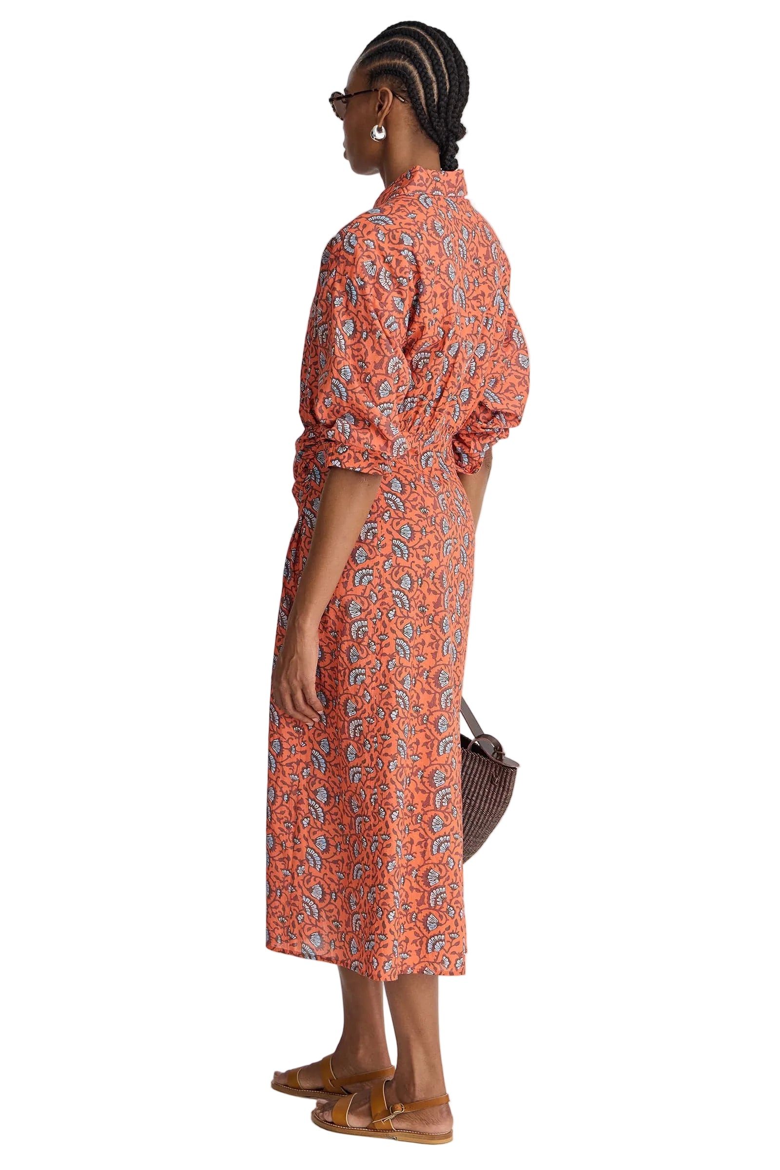 Apiece Apart Alexia Wrap Dress in Night Blooms Firecracker
