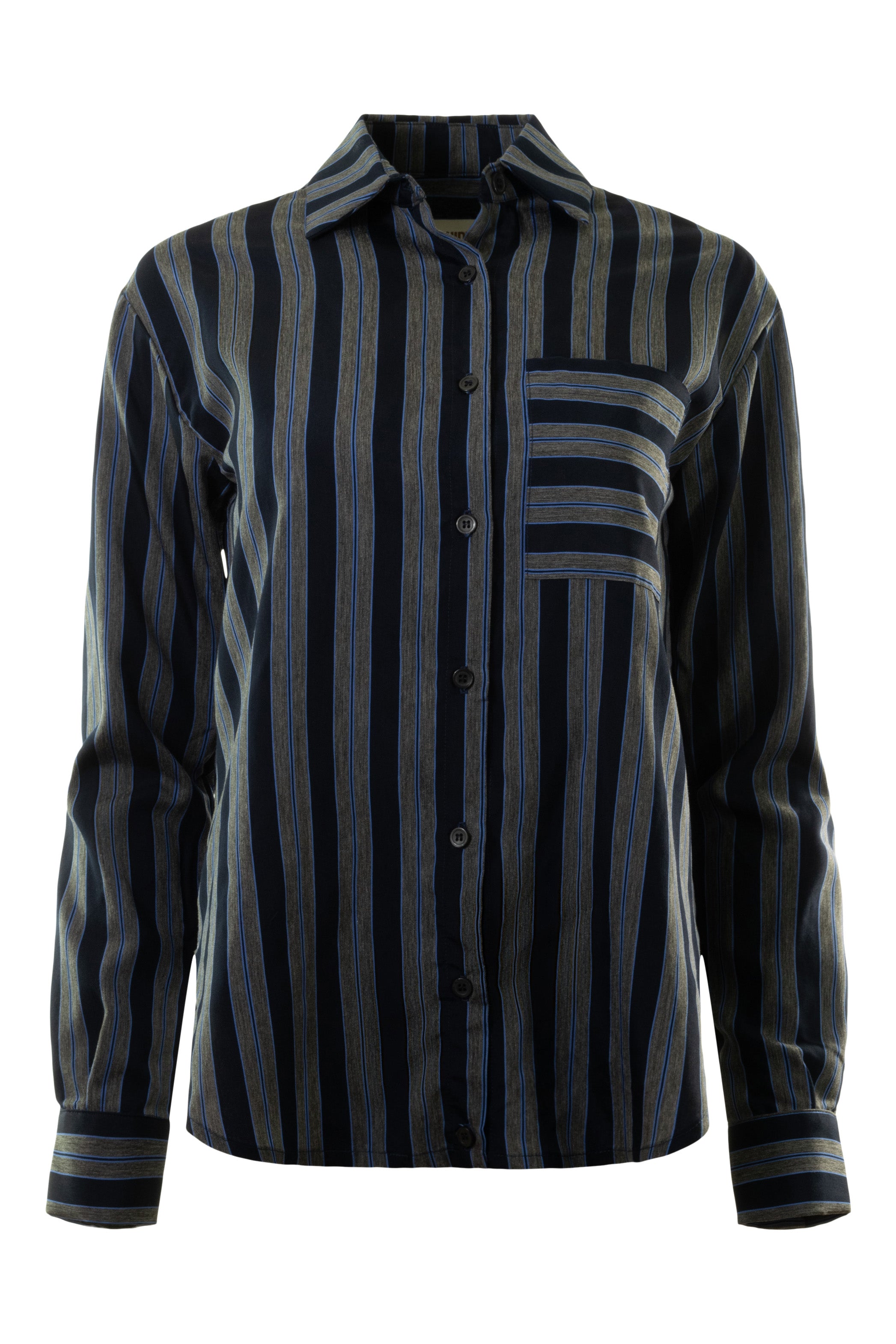A Shirt Thing Ondine Striped Blouse in Navy