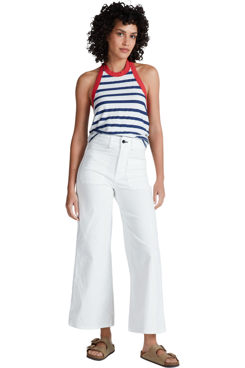 ASKK NY Cropped Sailor Twill Pant in Ivory
