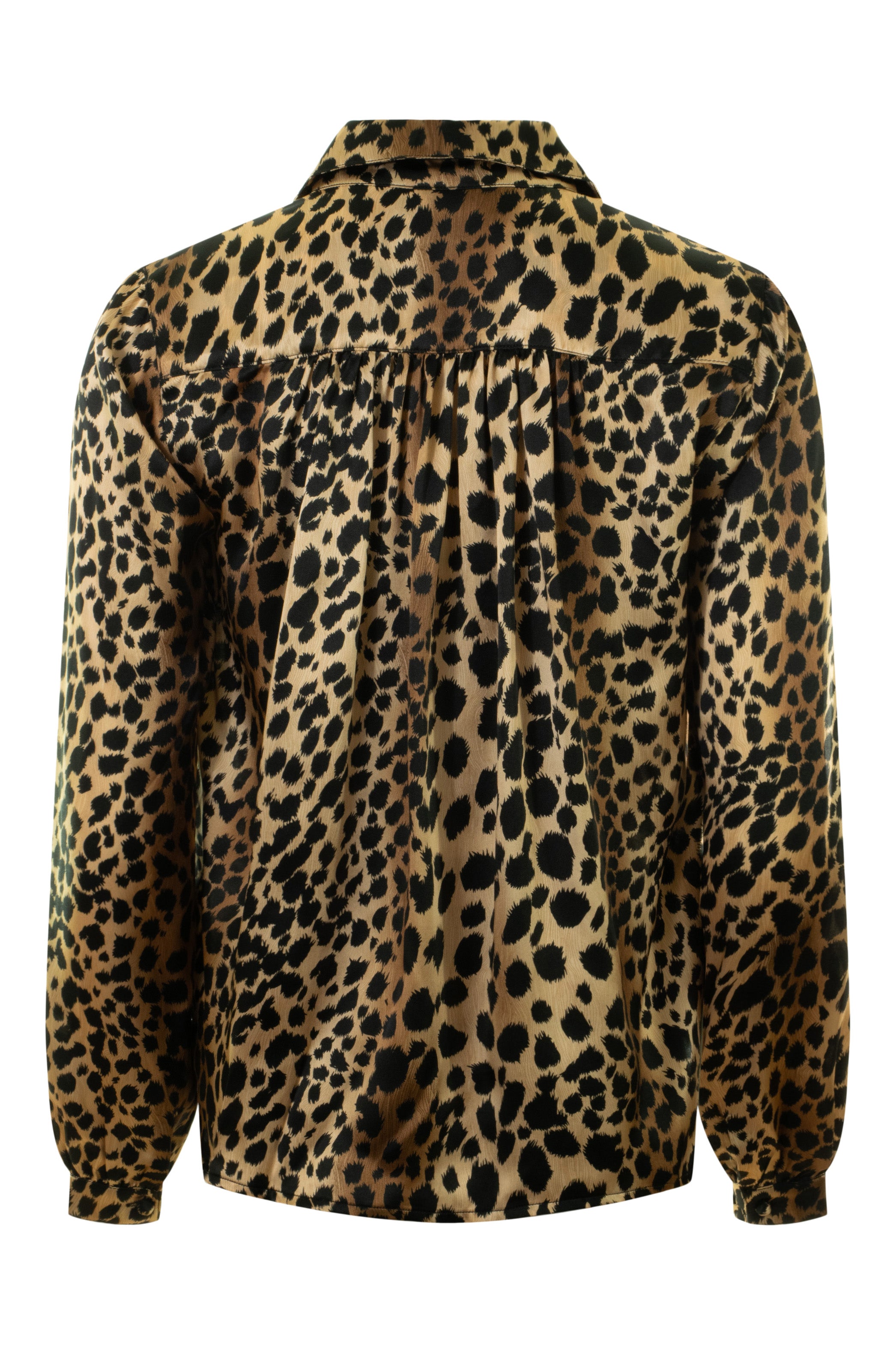 A Shirt Thing Celine Silk Printed Blouse in Leopard