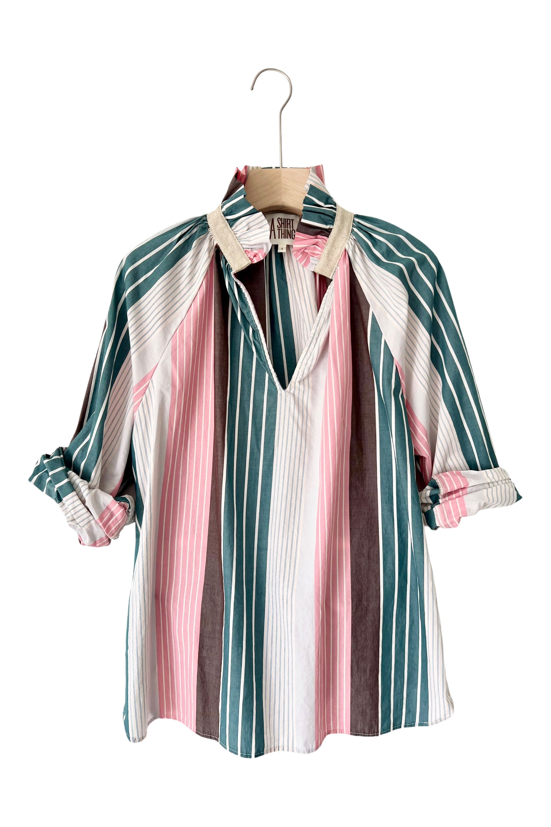 A Shirt Thing Penelope Amalfi Stripe Top in Carnation