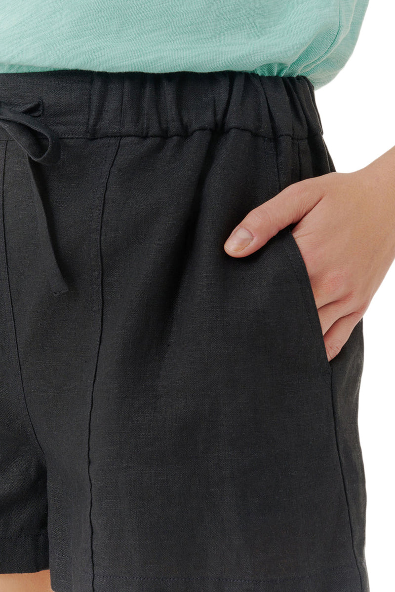 ATM Linen Shorts in Black