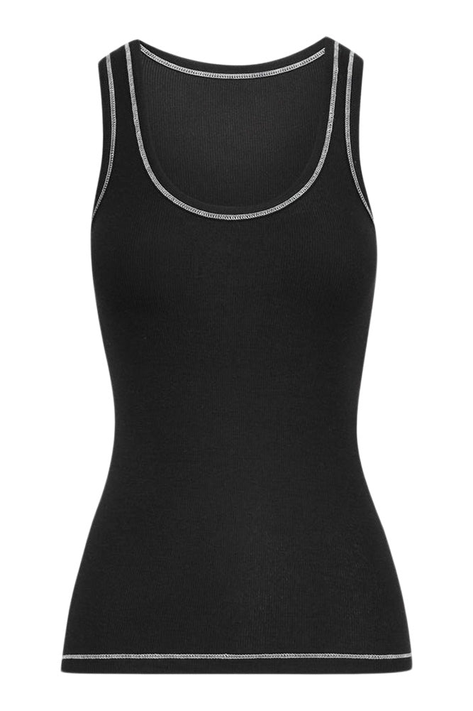 ATM Modal Rib Boy Tank in Black