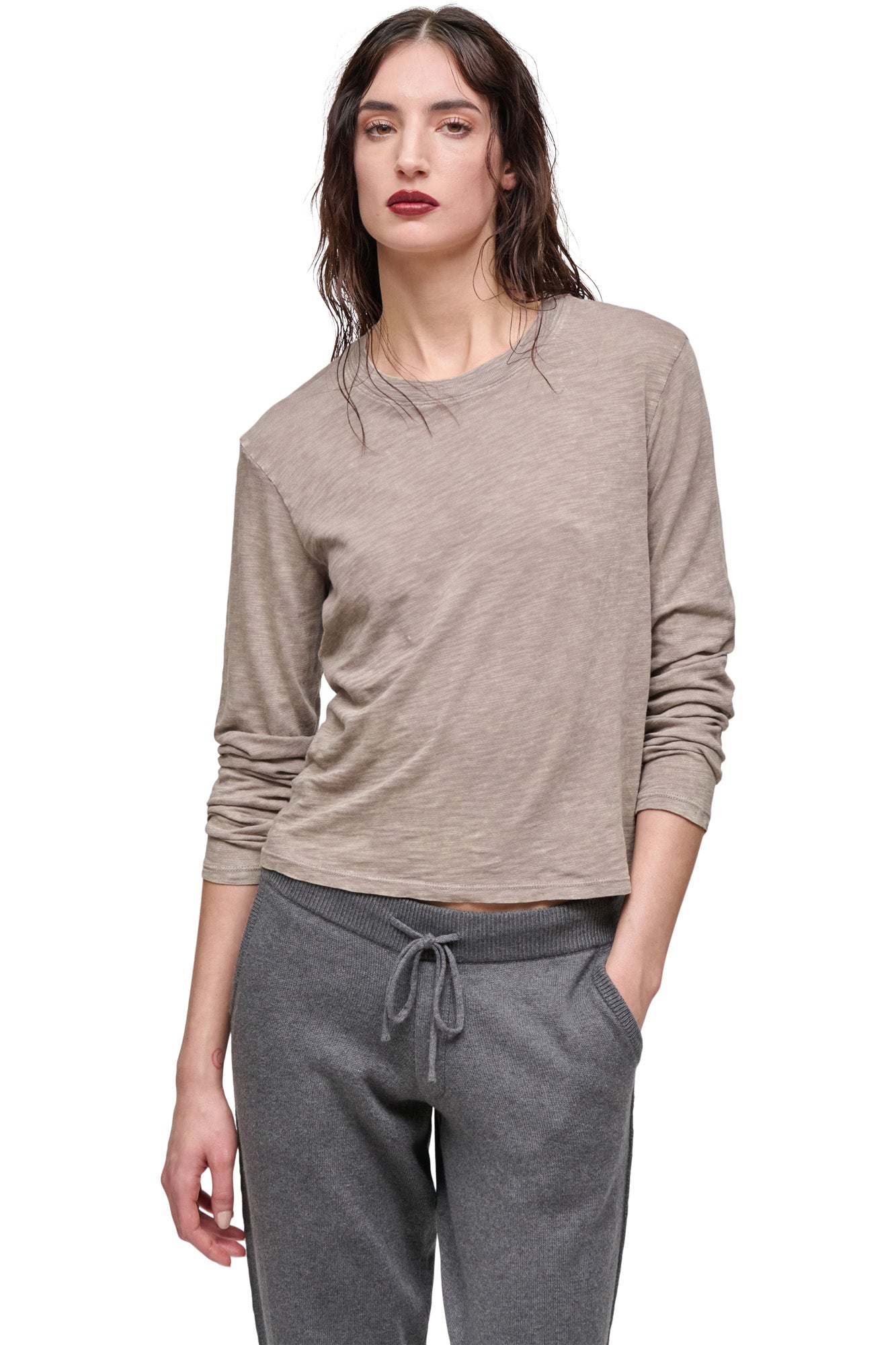 ATM Boxy Tee Chroma Wash in Faded Mocha