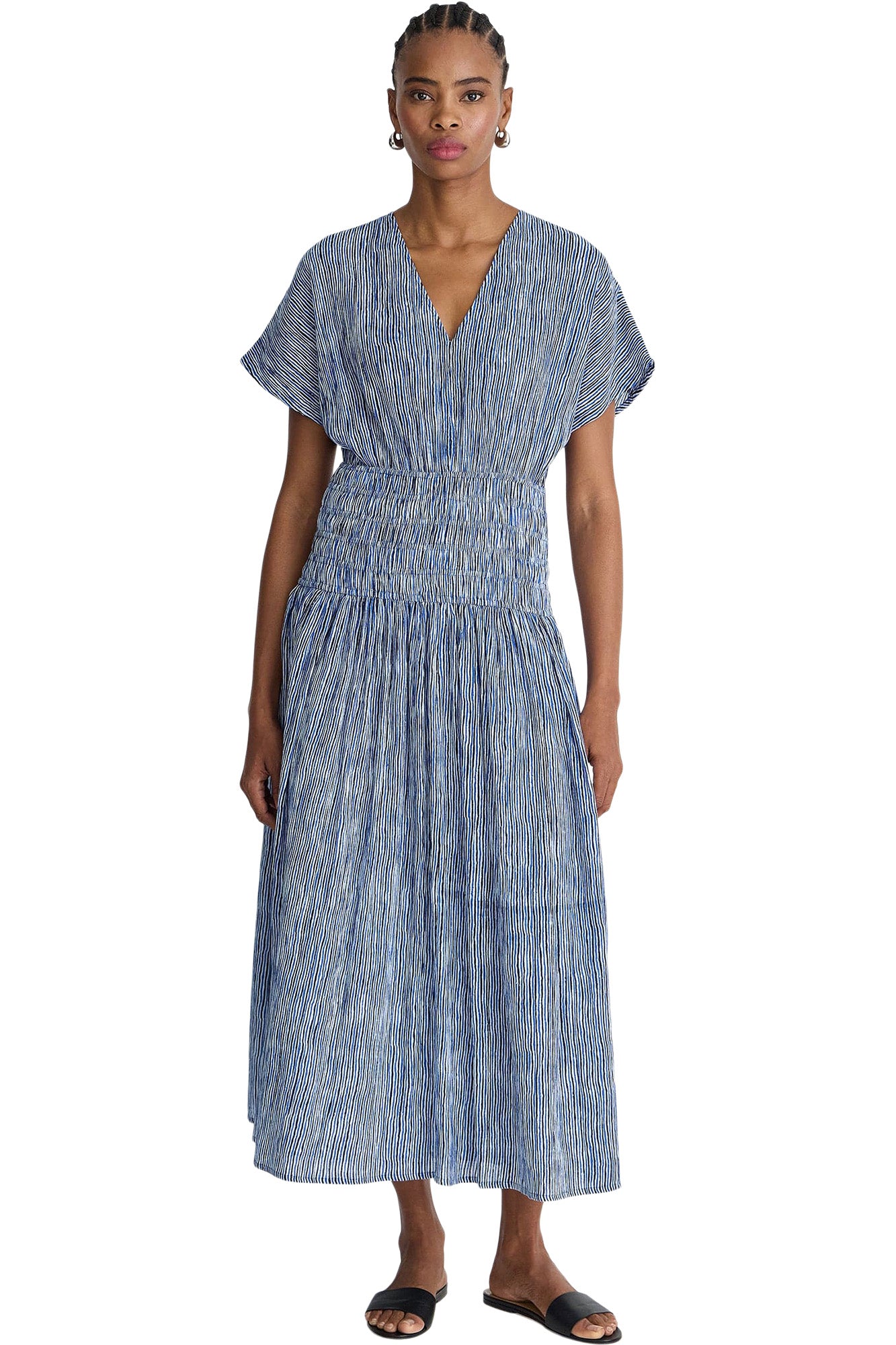 Apiece Apart Airy Mana V-neck Maxi in 
Painted Marseille Stripe