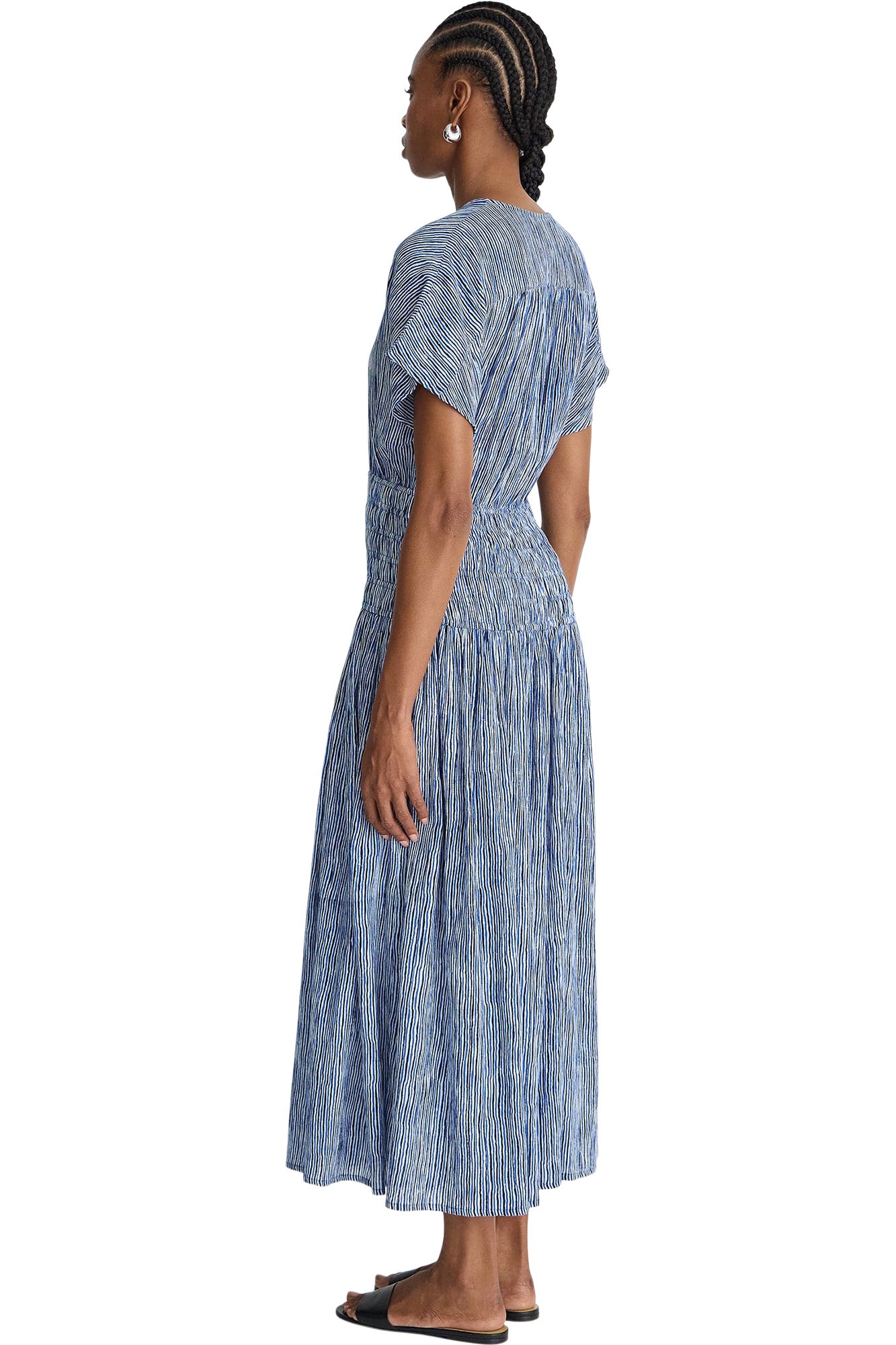 Apiece Apart Airy Mana V-neck Maxi in 
Painted Marseille Stripe